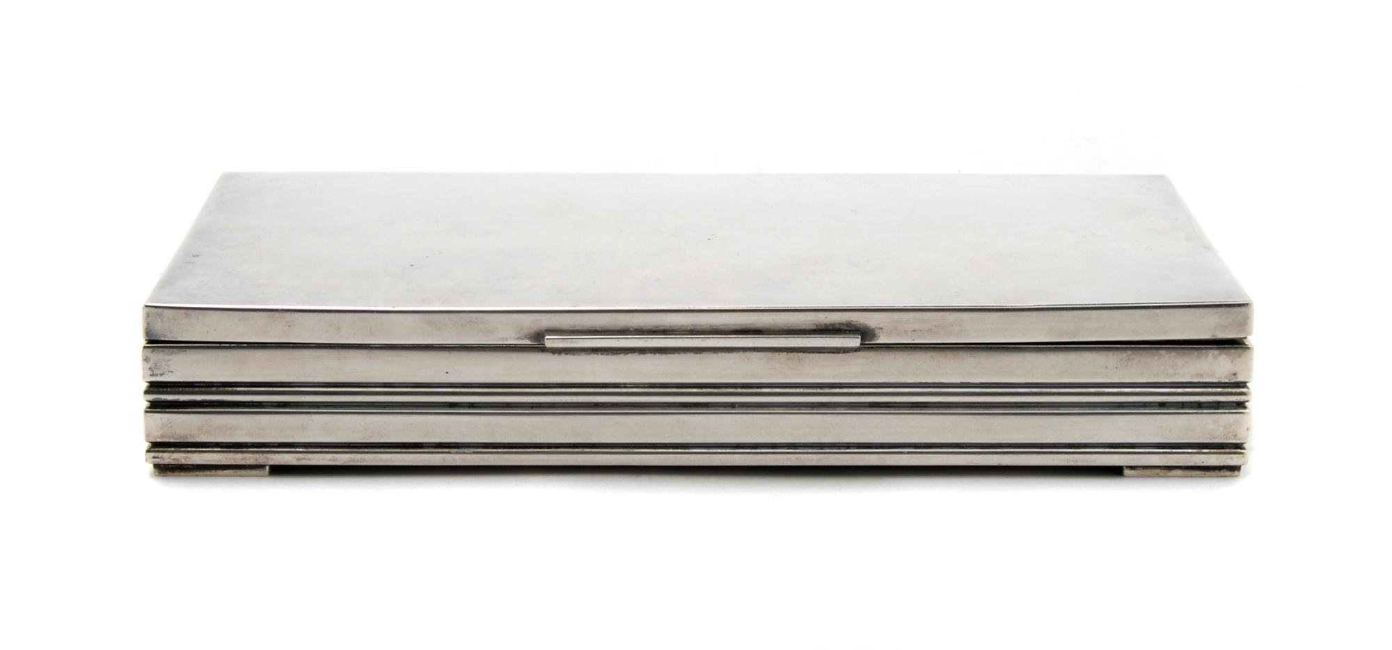 A Danish Sterling Silver Box, retailed by Boardmann & Co., Width 7 1/2 inches.