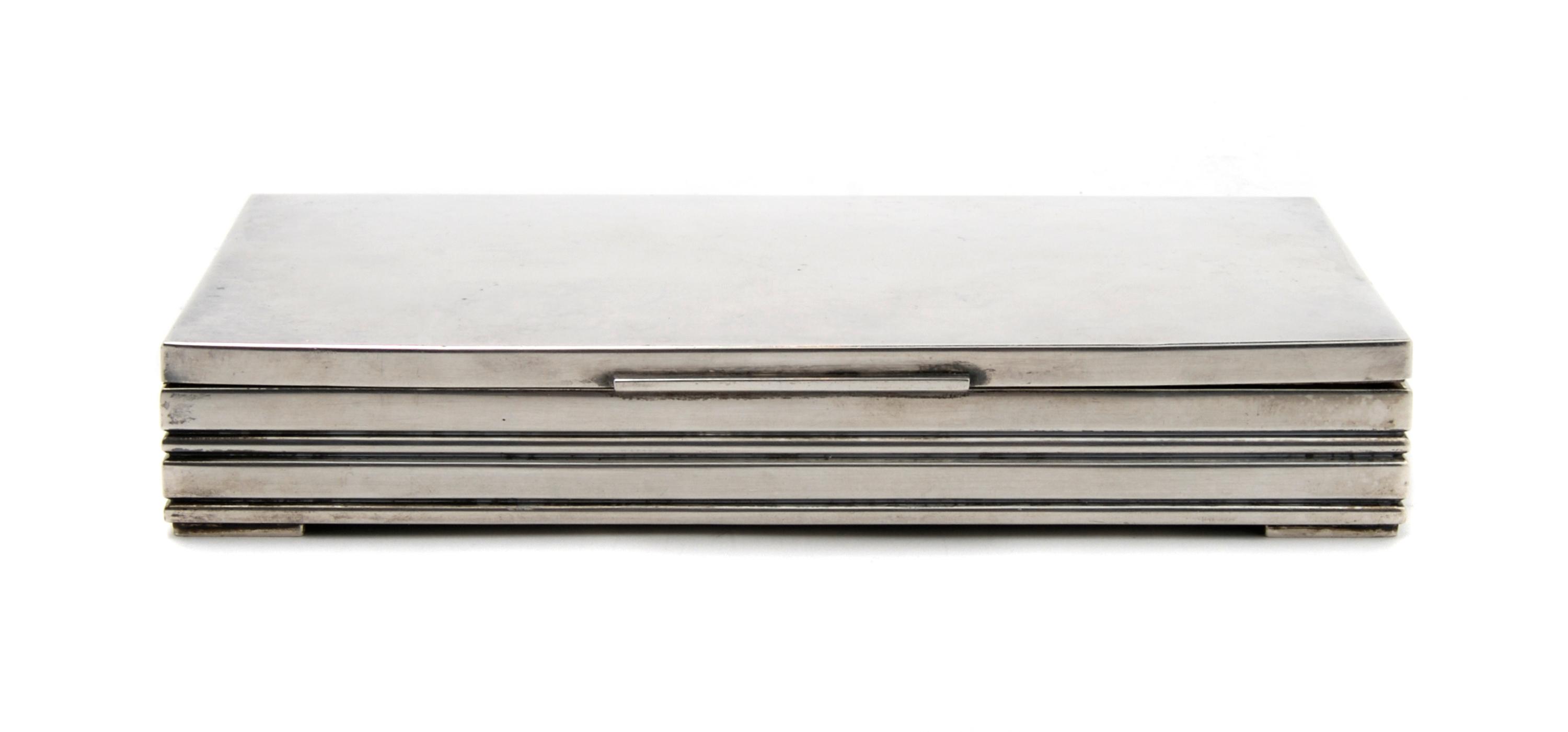 A Danish Sterling Silver Box, retailed by Boardmann & Co., Width 7 1/2 inches.