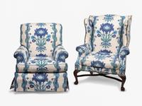 Two Modern Upholstered Armchairs