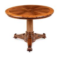 A Charles X Satinwood and Mahogany Center Table