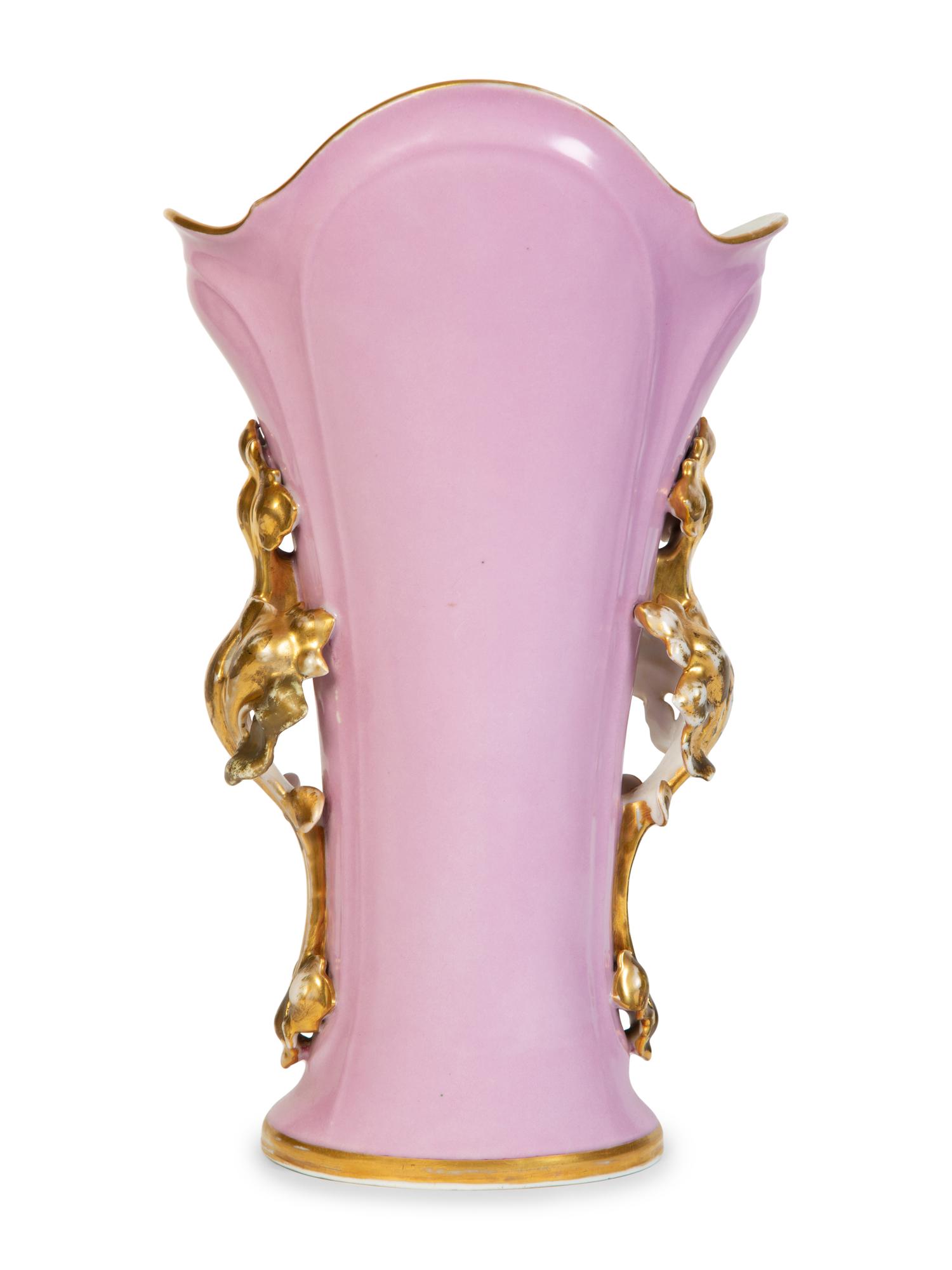 Two Continental Painted and Gilded Porcelain Vases