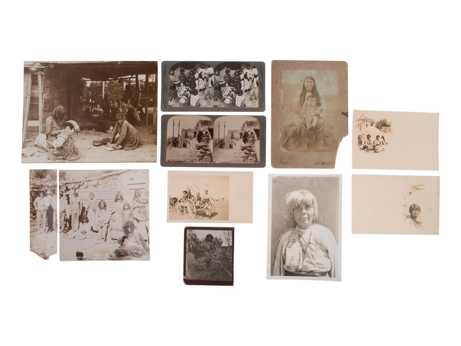 [NATIVE AMERICANS]. 18 photographs of Native American subjects, with a focus on women & children.