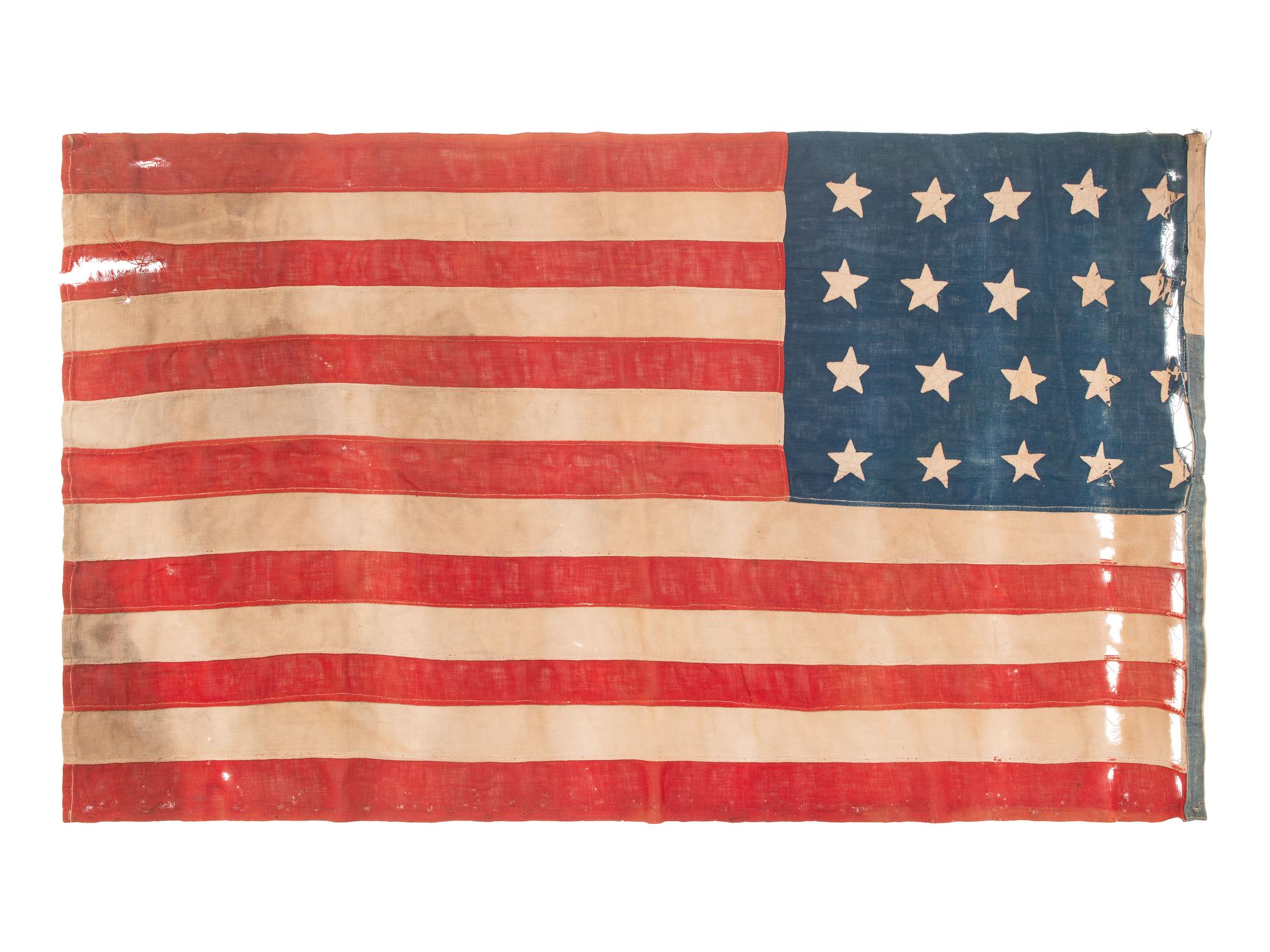 [FLAGS]. 20-star American flag. Ca 1876 or later.