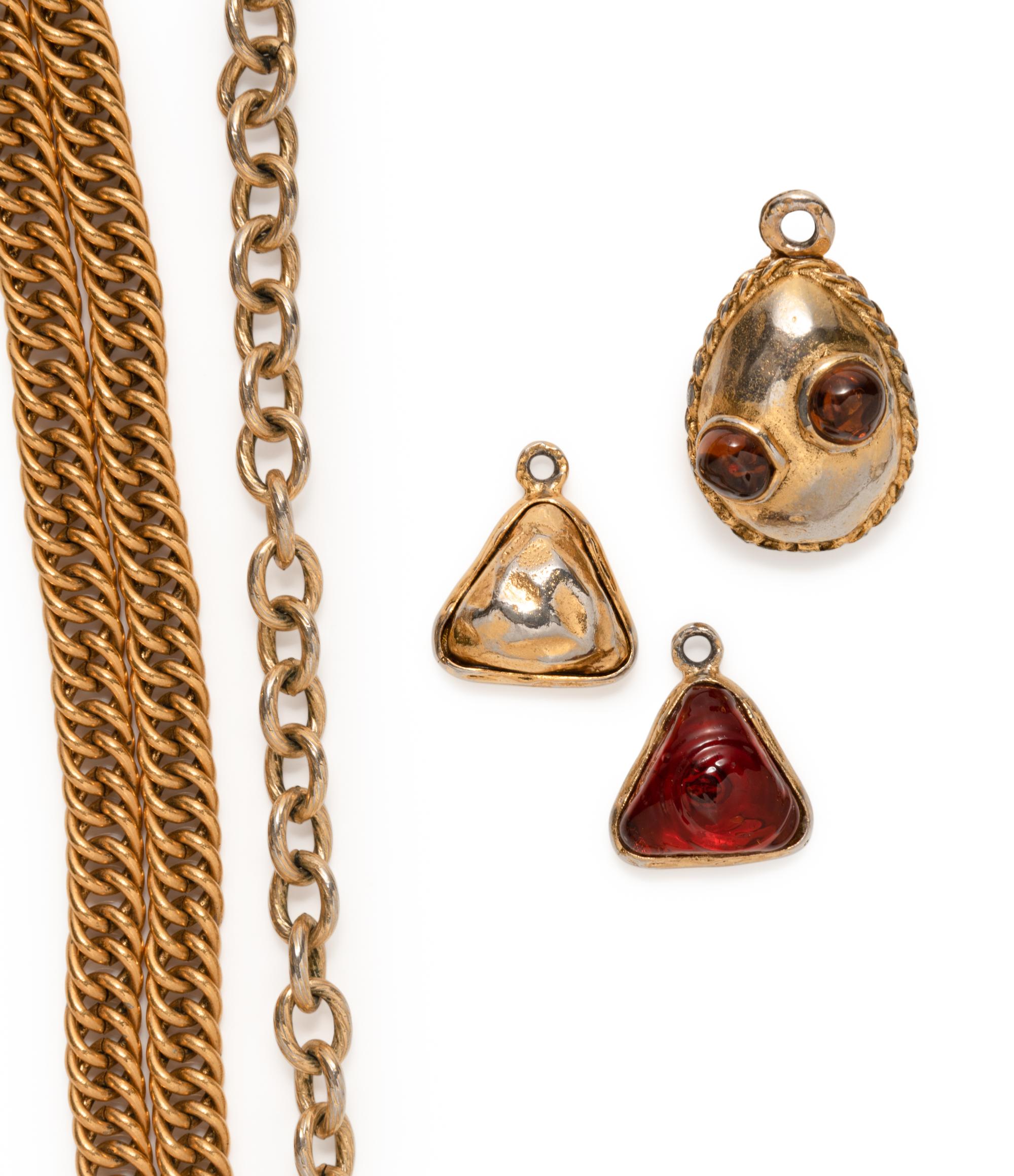 Two Chanel Necklaces and Three Pendants, 1970-90s
