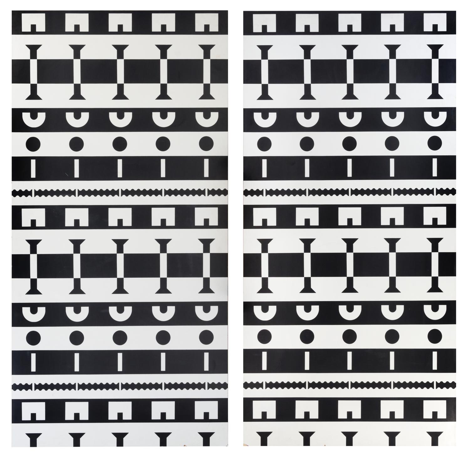 Alessandro Mendini (Italian, b.1986), STUDIO ALCHIMIA, c.1988, a pair of panels from the Ollo Collection