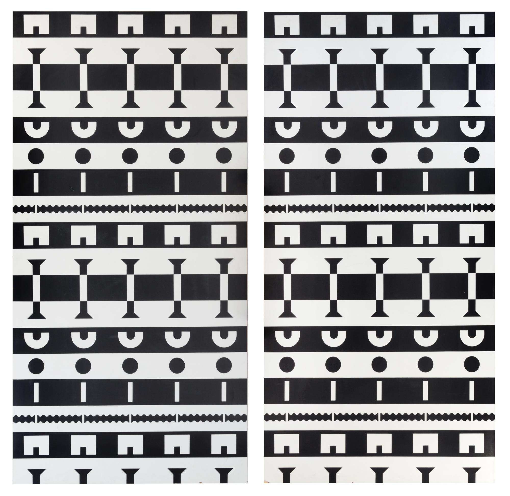 Alessandro Mendini (Italian, b.1986), STUDIO ALCHIMIA, c.1988, a pair of panels from the Ollo Collection