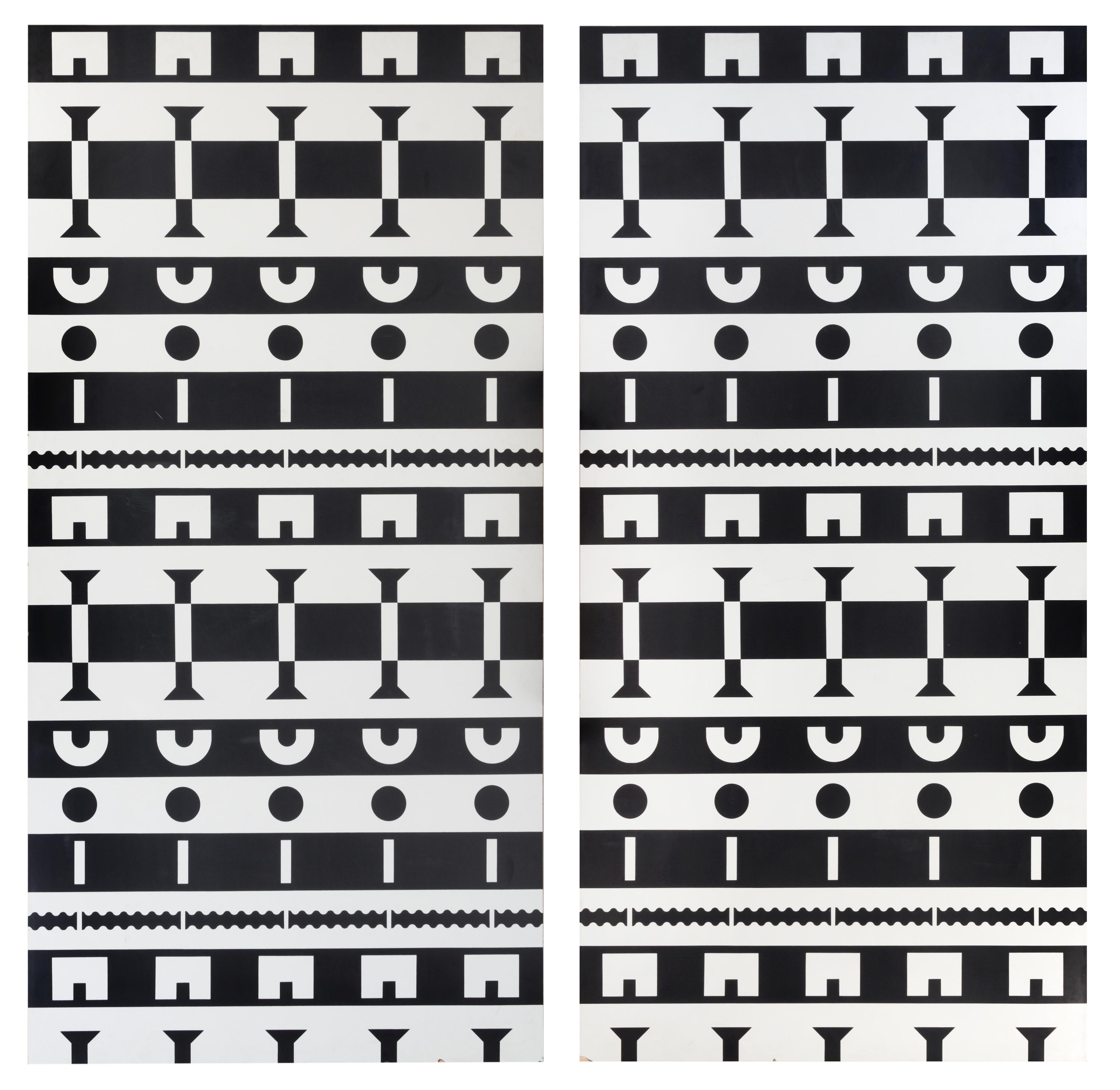 Alessandro Mendini (Italian, b.1986), STUDIO ALCHIMIA, c.1988, a pair of panels from the Ollo Collection