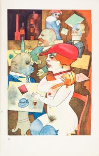 GROSZ, GEORGE. Ecce Homo. Berlin, 1923. First edition, Ausgabe C. With 100 plates, 16 color.