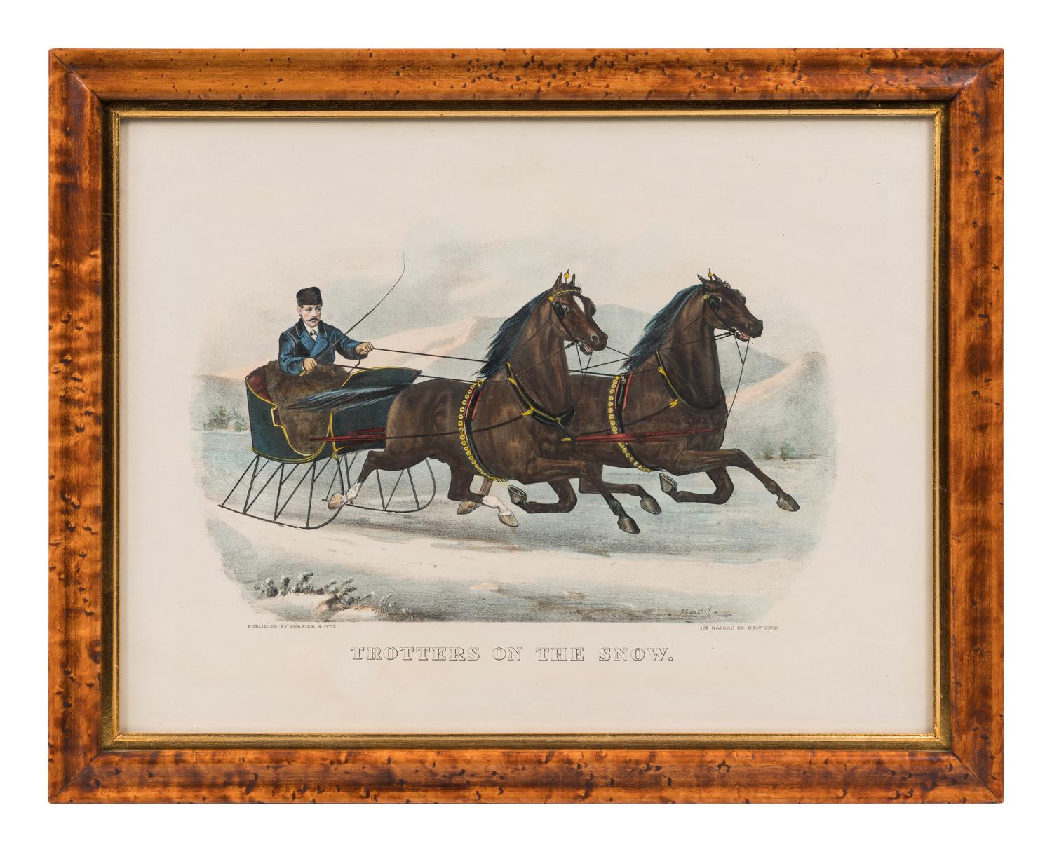 [WINTER SCENES] -- CURRIER and IVES, publishers Winter Pastime, 1855. (G.7281) -- Winter Morning in the Country, 1873. (G.7280) -- Trotters on the Snow, n.d. (G.6648)