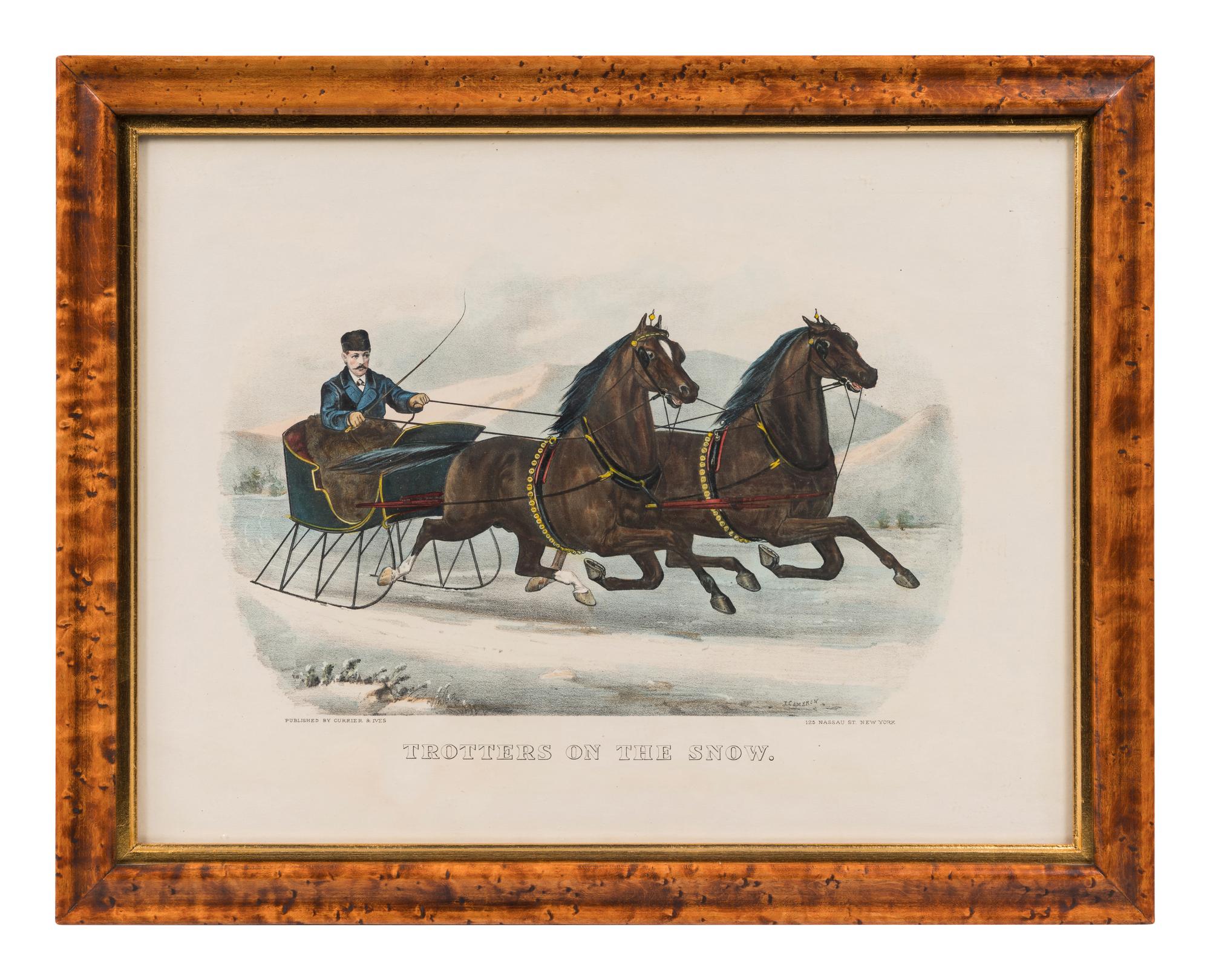 [WINTER SCENES] -- CURRIER and IVES, publishers Winter Pastime, 1855. (G.7281) -- Winter Morning in the Country, 1873. (G.7280) -- Trotters on the Snow, n.d. (G.6648)