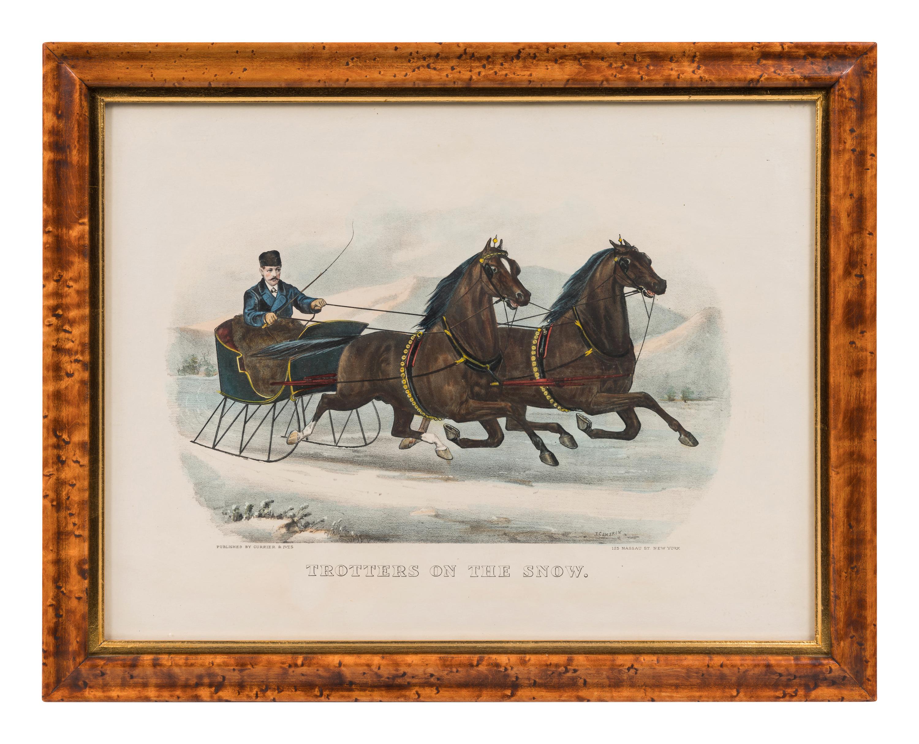 [WINTER SCENES] -- CURRIER and IVES, publishers Winter Pastime, 1855. (G.7281) -- Winter Morning in the Country, 1873. (G.7280) -- Trotters on the Snow, n.d. (G.6648)