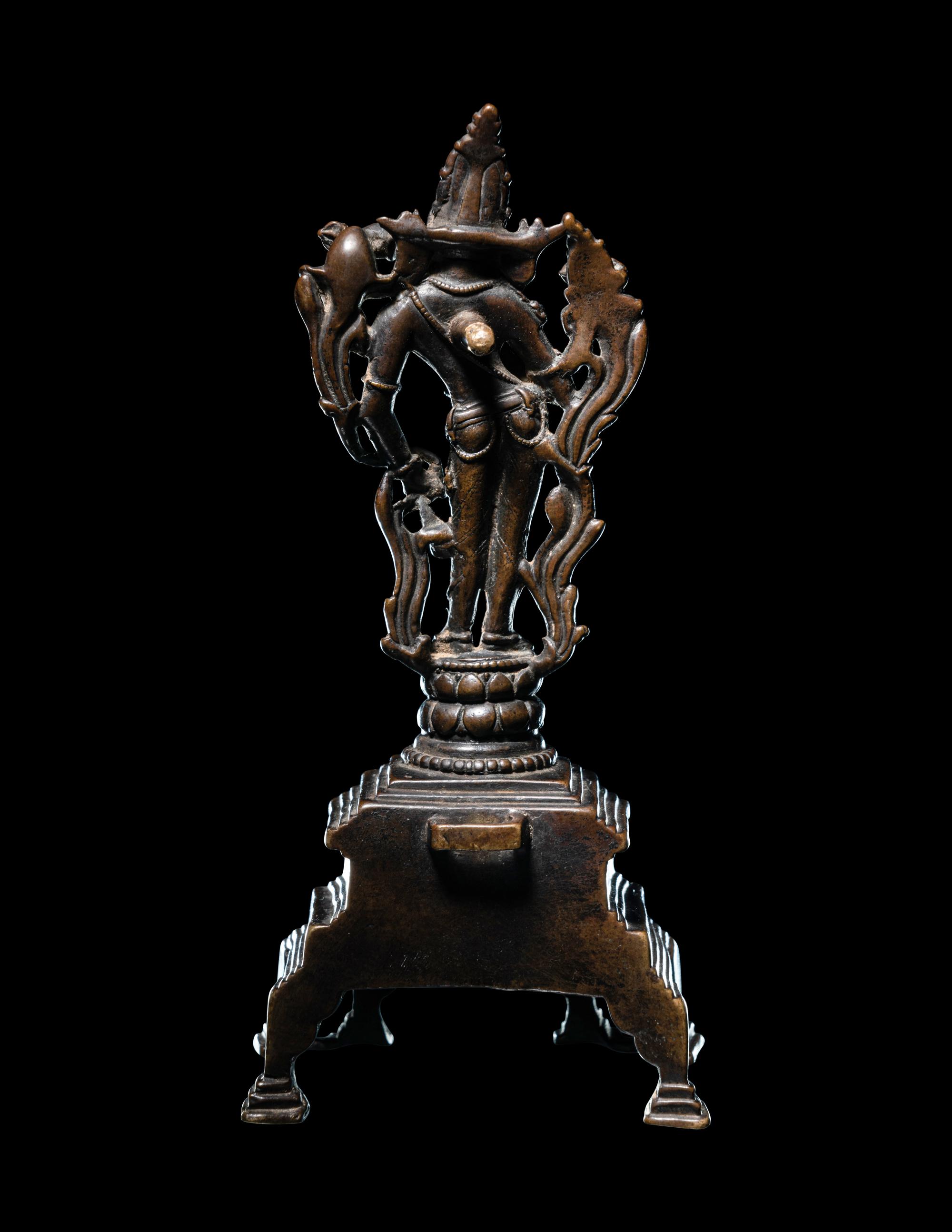 A Indian Partial Gilt Bronze Figure of Shiva