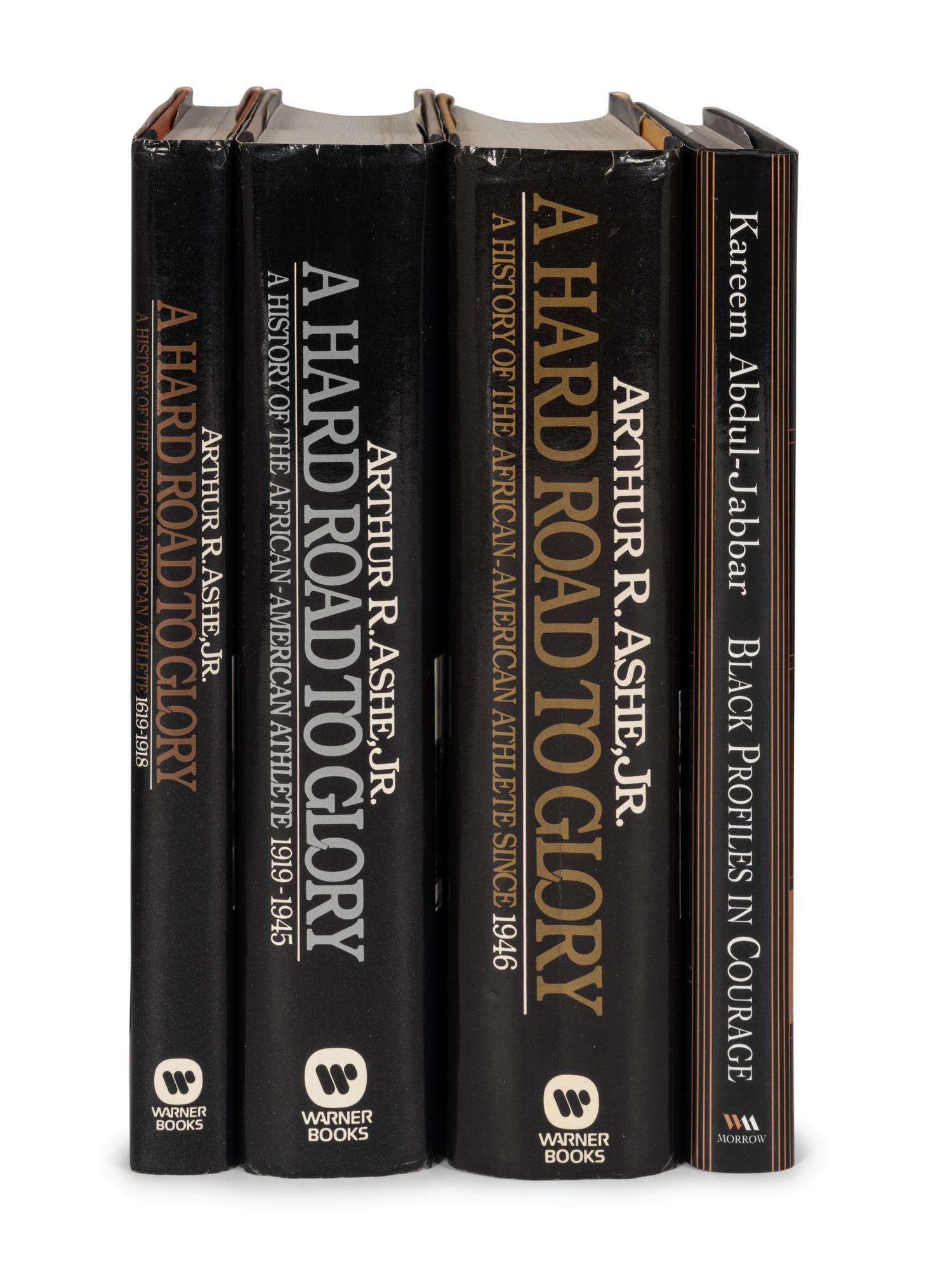 A Group of Four Books on African-American History Authored and Signed by Kareem Abdul-Jabbar and Arthur Ashe,