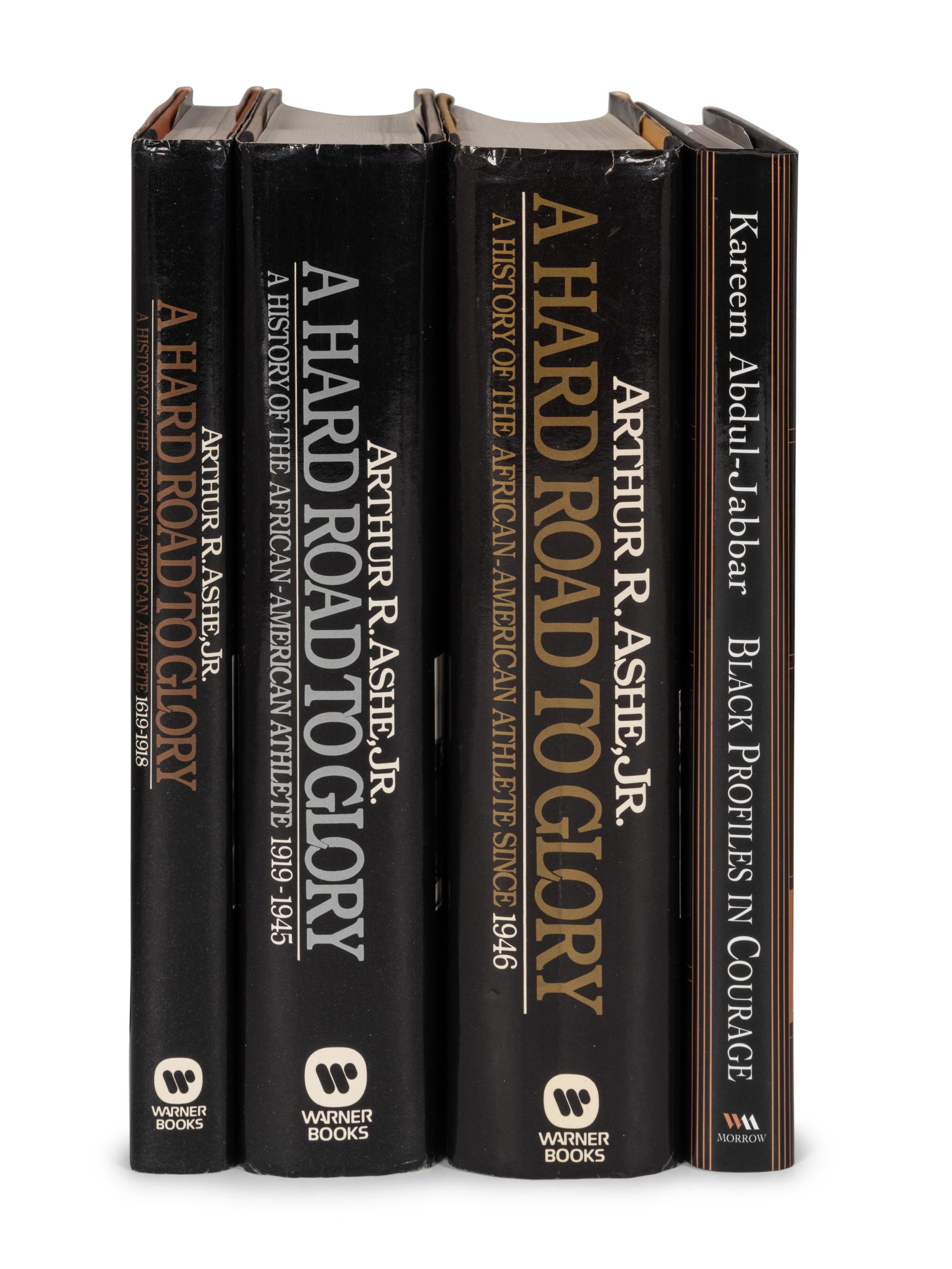 A Group of Four Books on African-American History Authored and Signed by Kareem Abdul-Jabbar and Arthur Ashe,
