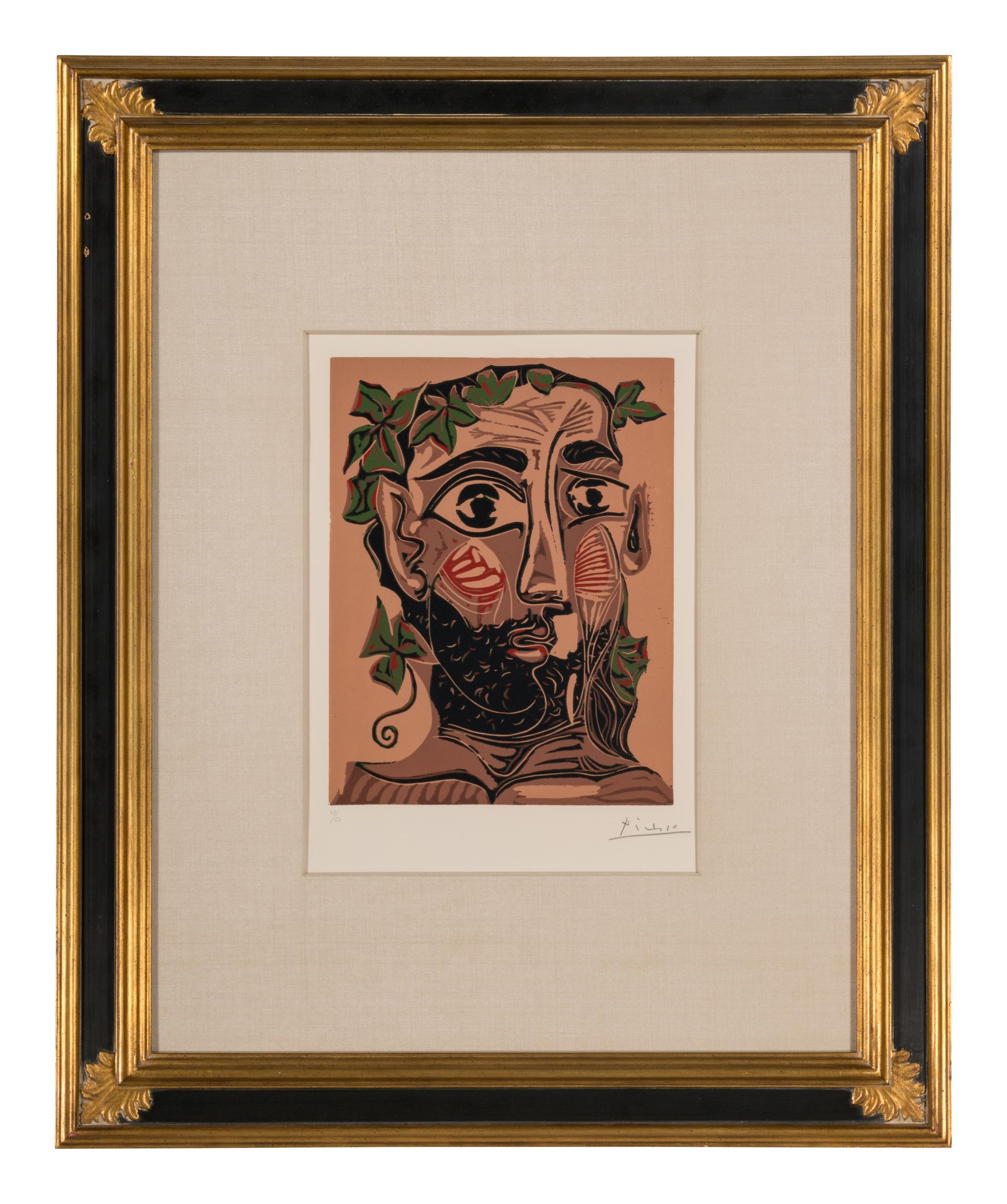 Homme barbu couronné de feuillage , 1962