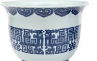 A Pair of Chinese Blue and White Porcelain Jardinières