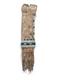 Upper Missouri or Plateau Pony Beaded Hide Tobacco Bag
