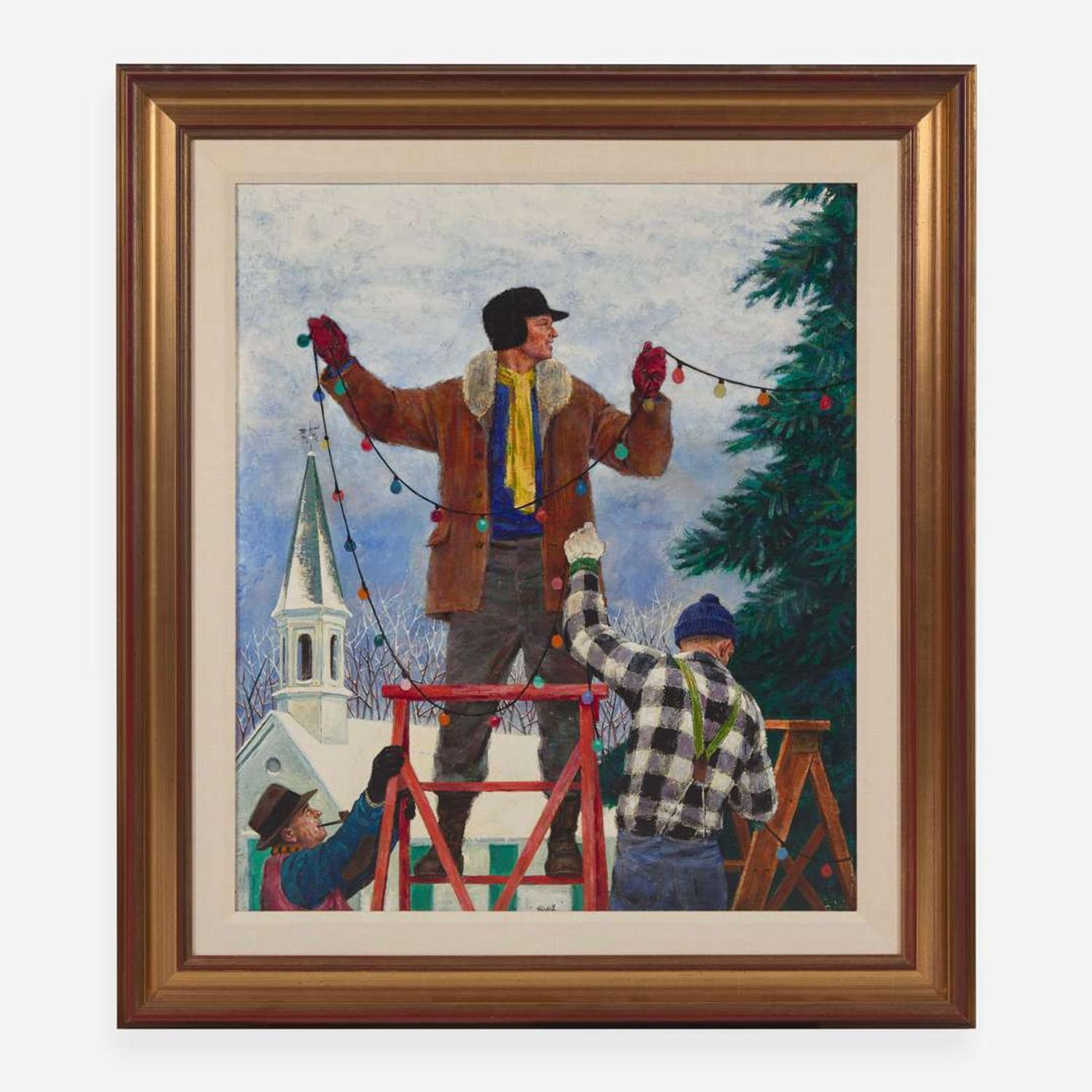 Joseph Hirsch (American, 1910-1981) Trimming the Christmas Tree