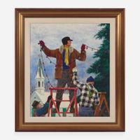 Joseph Hirsch (American, 1910-1981) Trimming the Christmas Tree