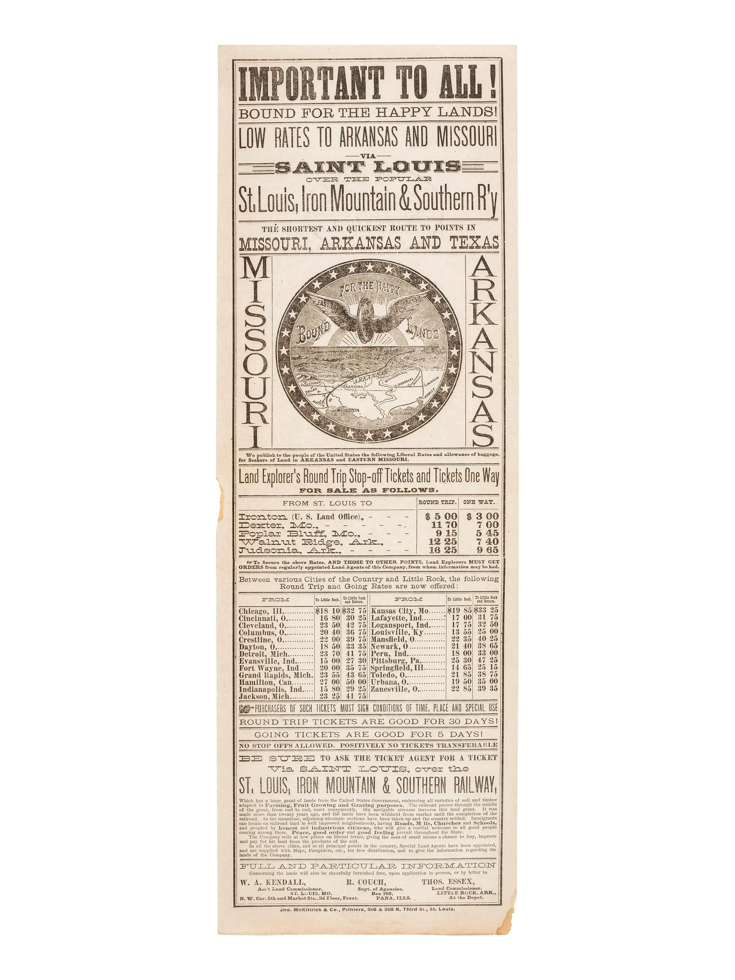[MAPS] - [WESTERN EXPANSION]. A railway broadside and pocket maps of Hudson River, California, and Iowa.