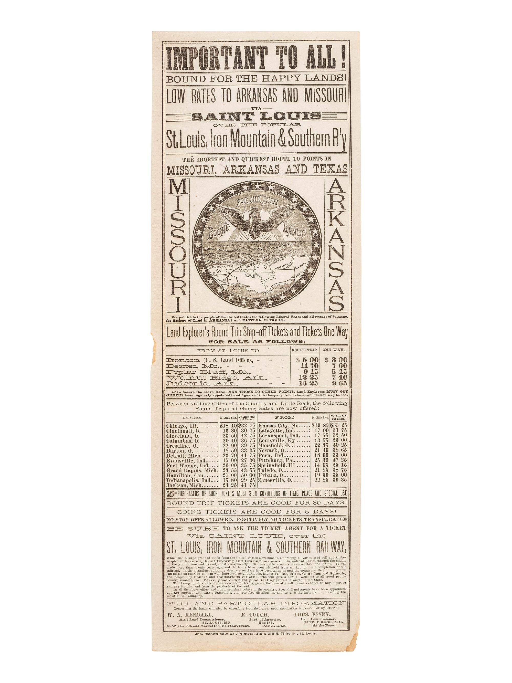 [MAPS] - [WESTERN EXPANSION]. A railway broadside and pocket maps of Hudson River, California, and Iowa.