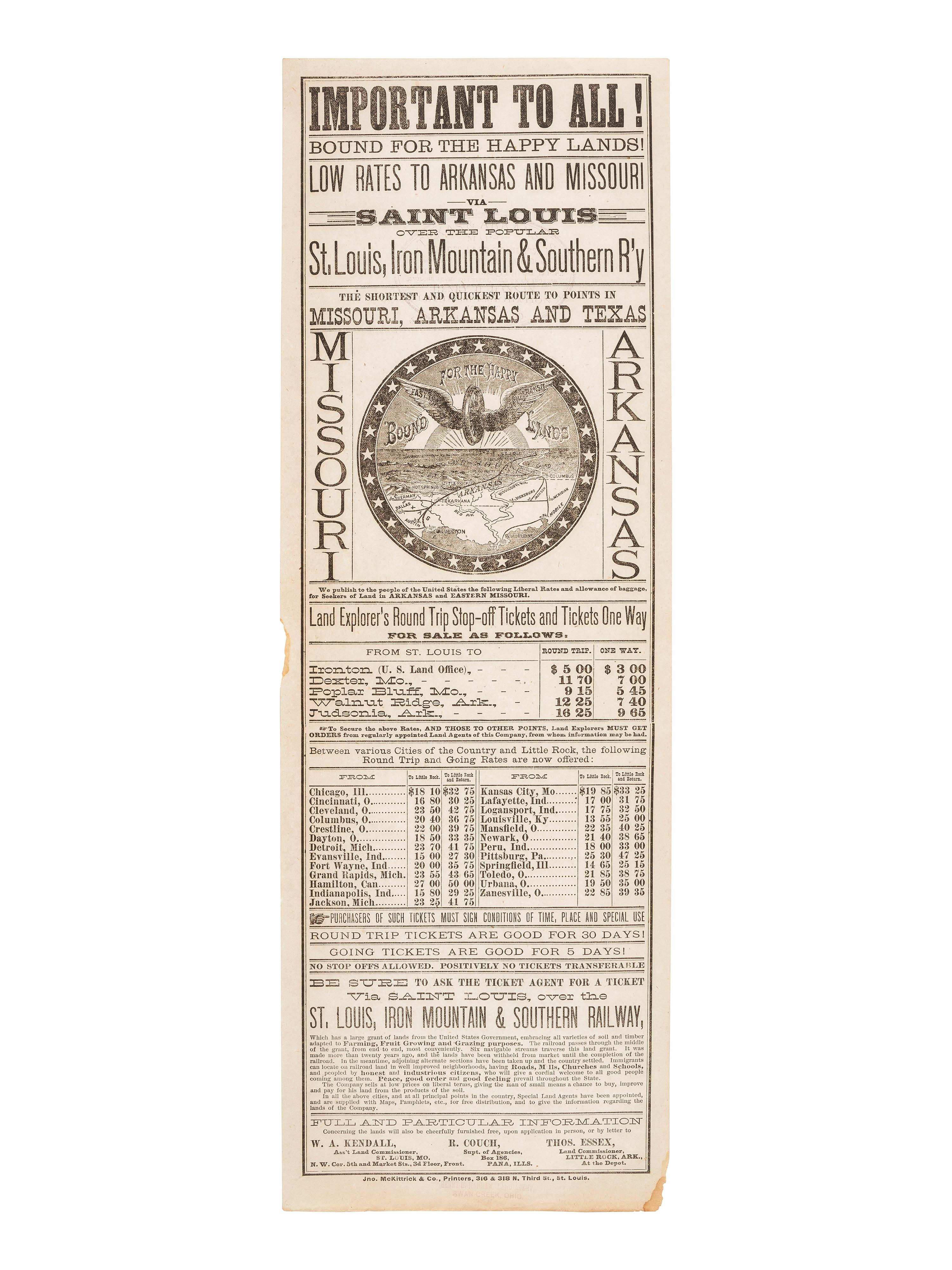 [MAPS] - [WESTERN EXPANSION]. A railway broadside and pocket maps of Hudson River, California, and Iowa.