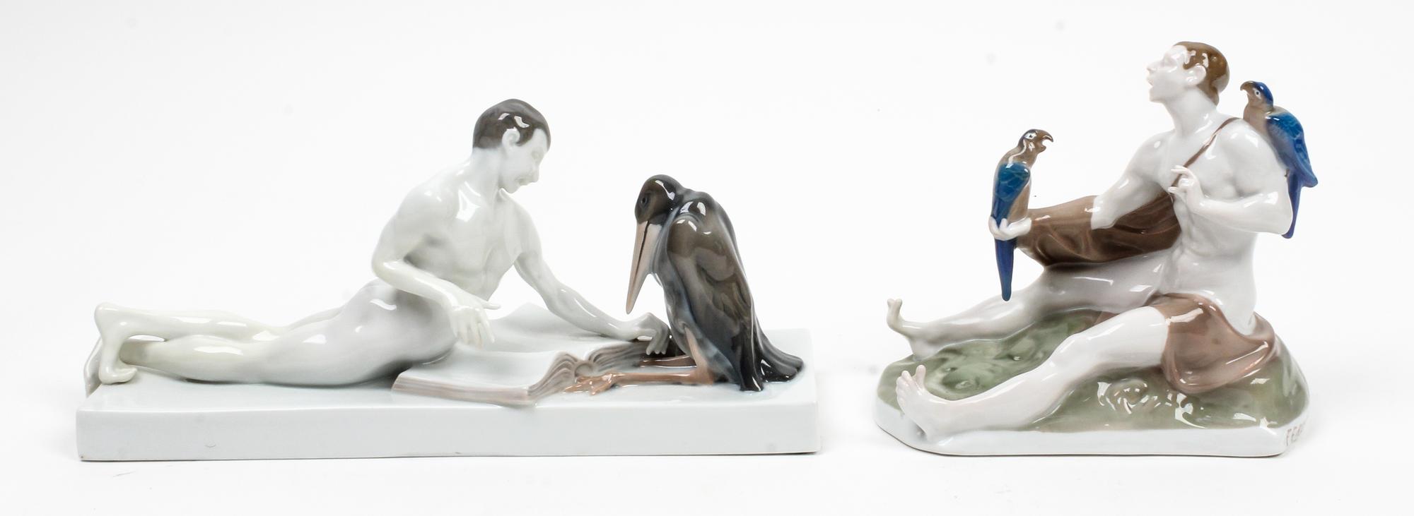 Two Rosenthal Porcelain Figural Groups Height 6 1/8 inches. — DESIGNED BY FERDINAND LIEBERMANN