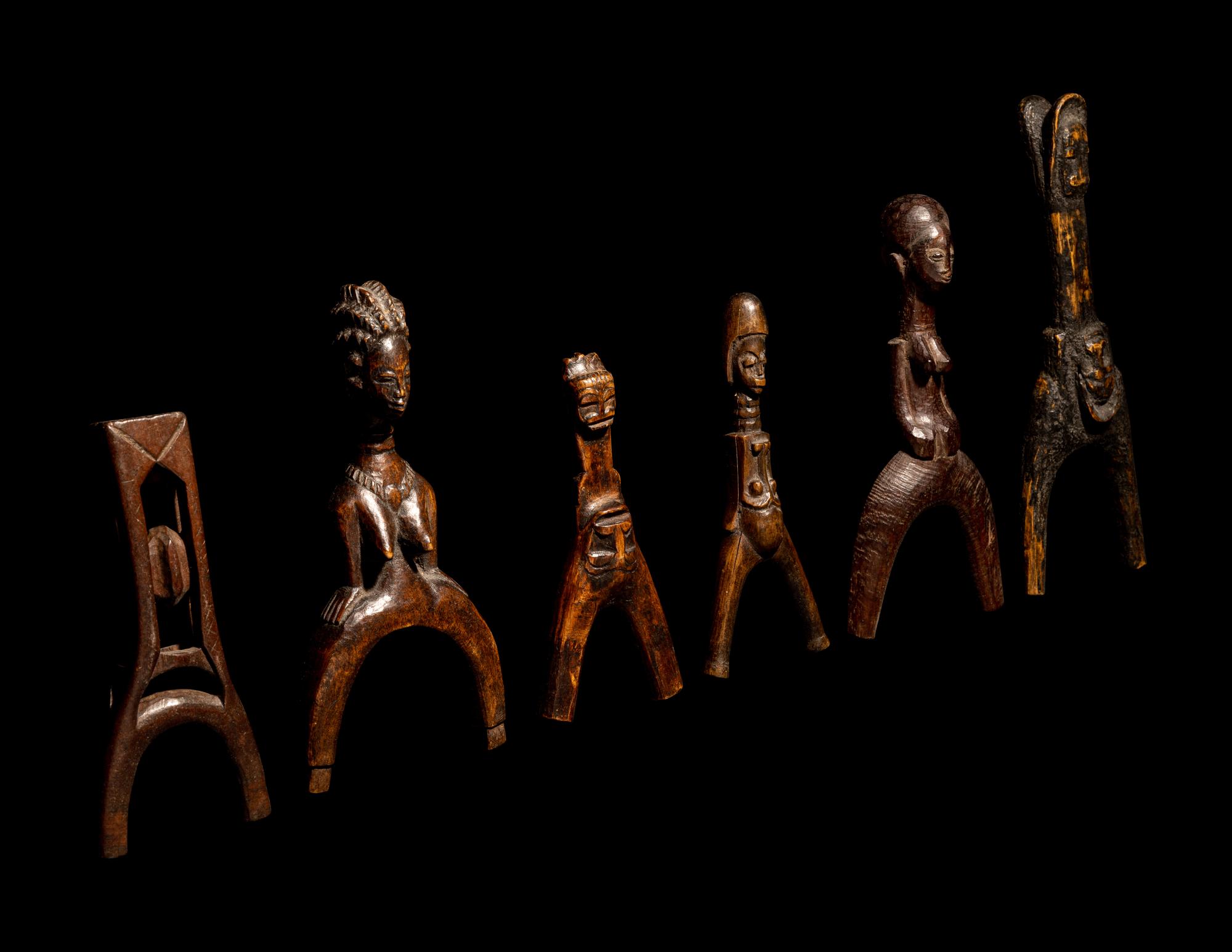 Six African Wood Slingshots