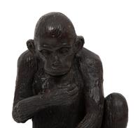 A Continental Bronze Sculpture of a Seated Monkey