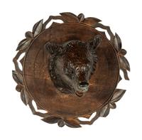 A Swiss "Black Forest' Carved Bear Head Mount