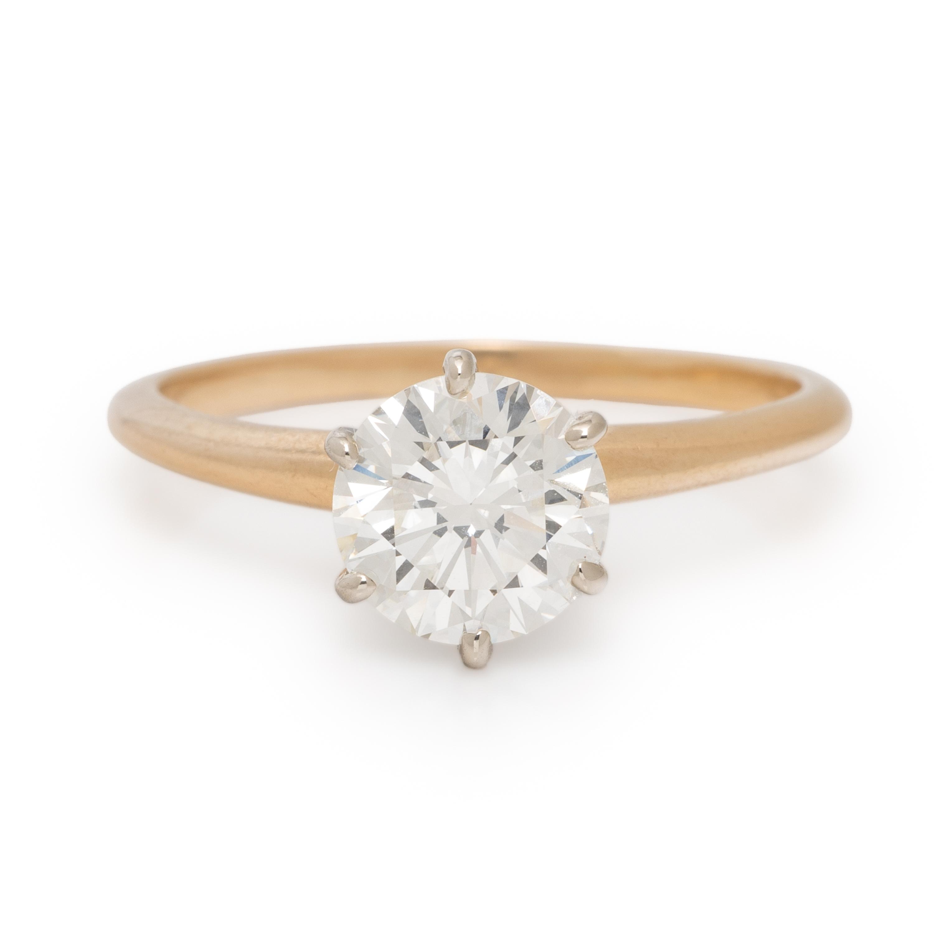 Diamond and Yellow Gold Solitaire Ring