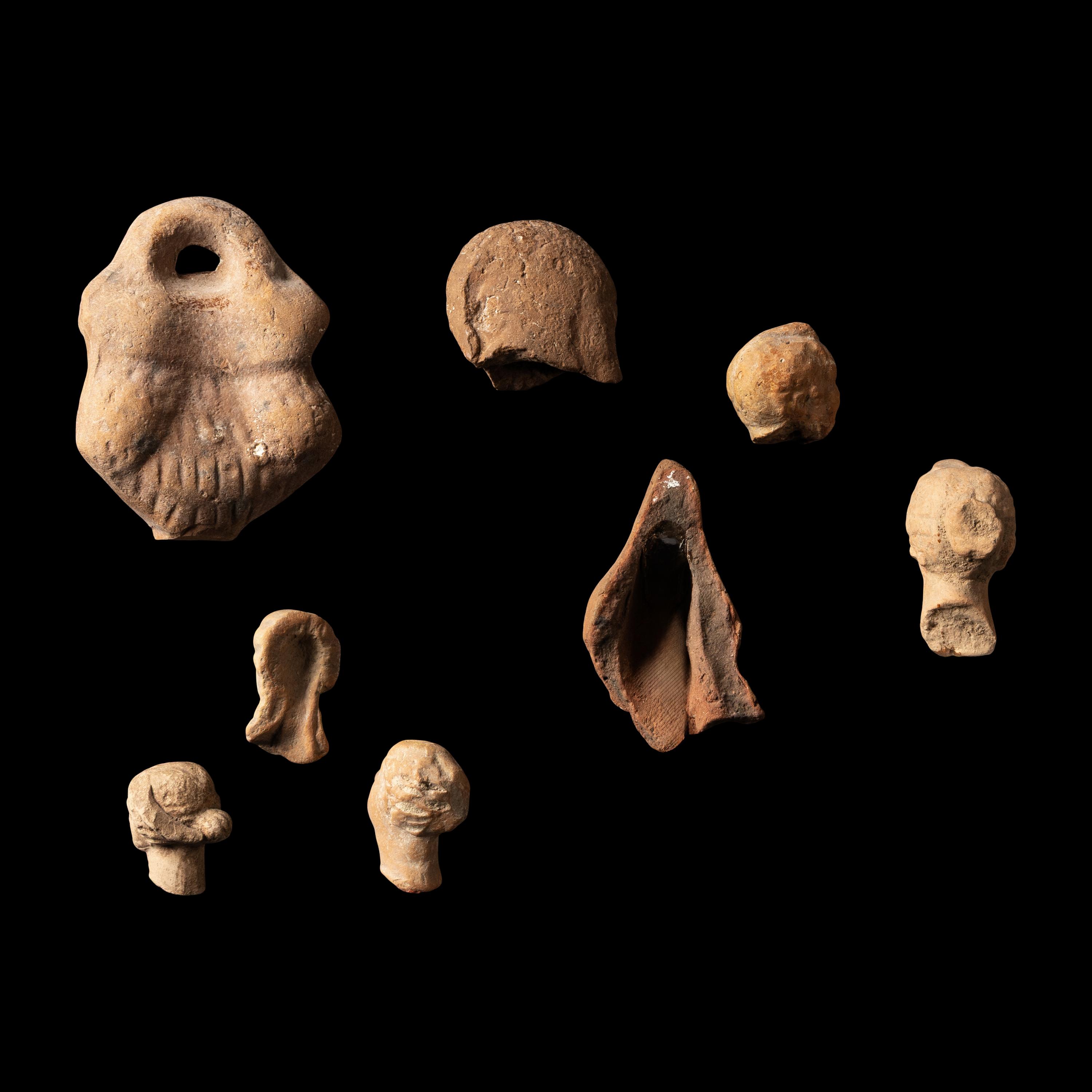 Eight Hellenistic and Romano-Egyptian Terracotta Heads