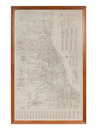 A group of five American state and city maps, comprising: