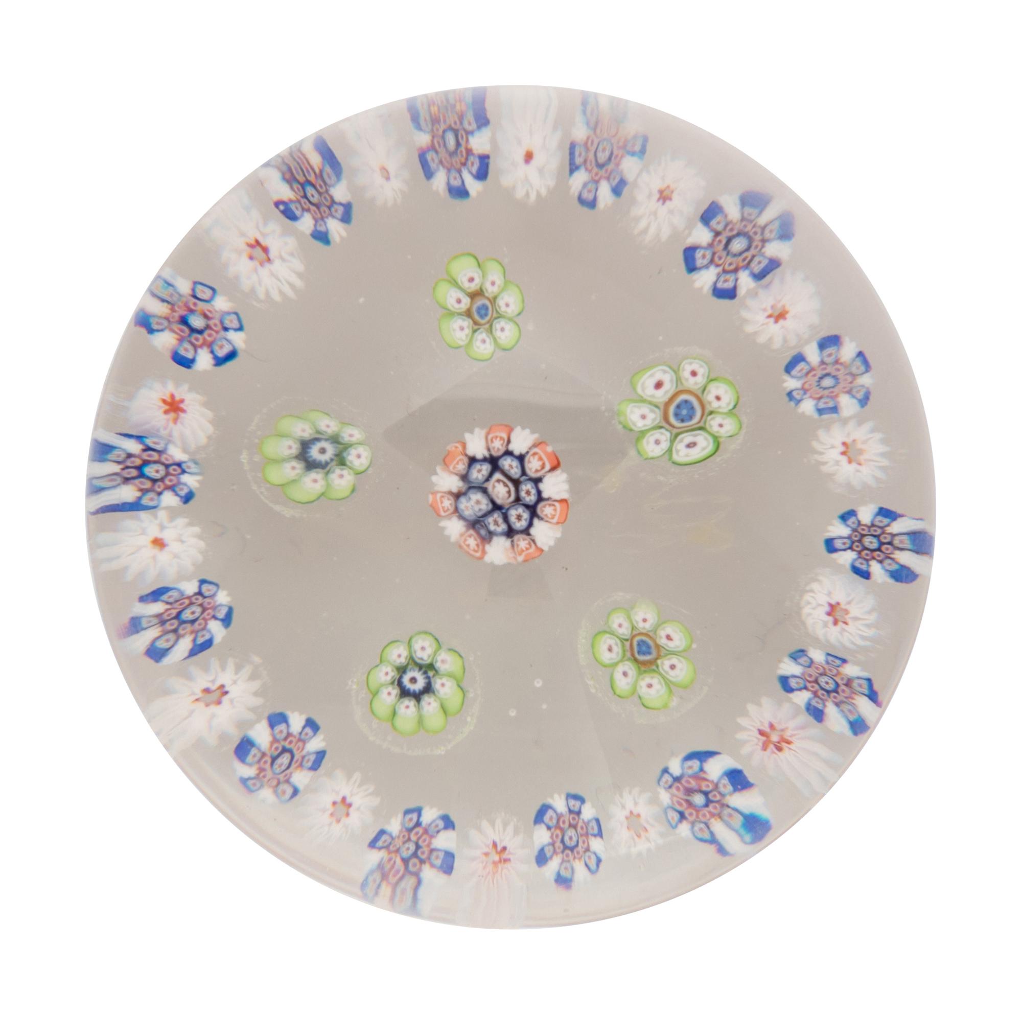 A Spaced Concentric Millefiori Glass Paperweight