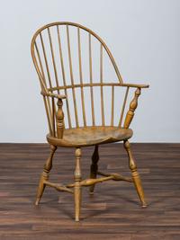 A New England Yellow Painted Bow Back Windsor Armchair