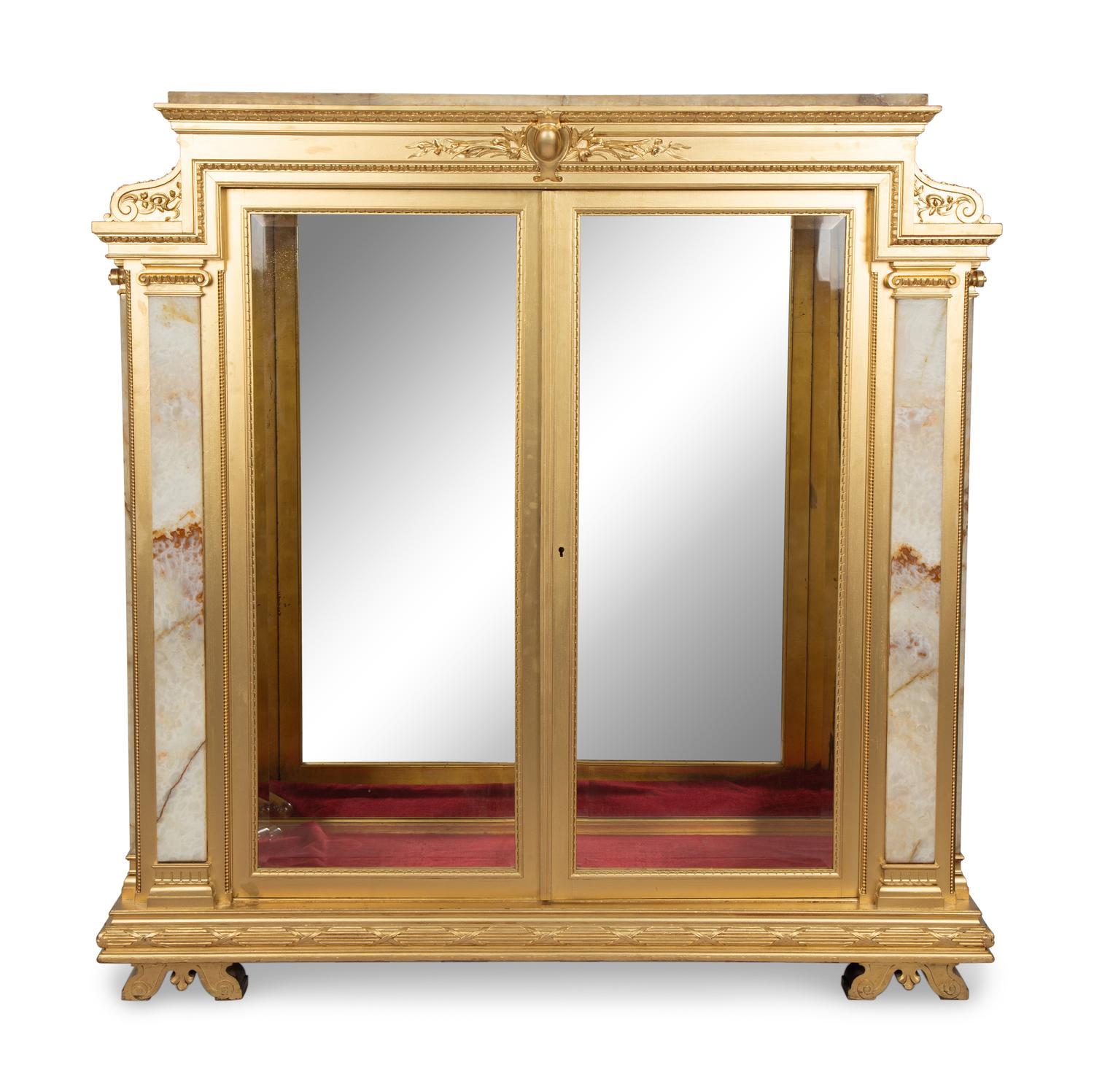 A Pottier and Stymus Giltwood and Onyx Cabinet — LATE 19TH CENTURY