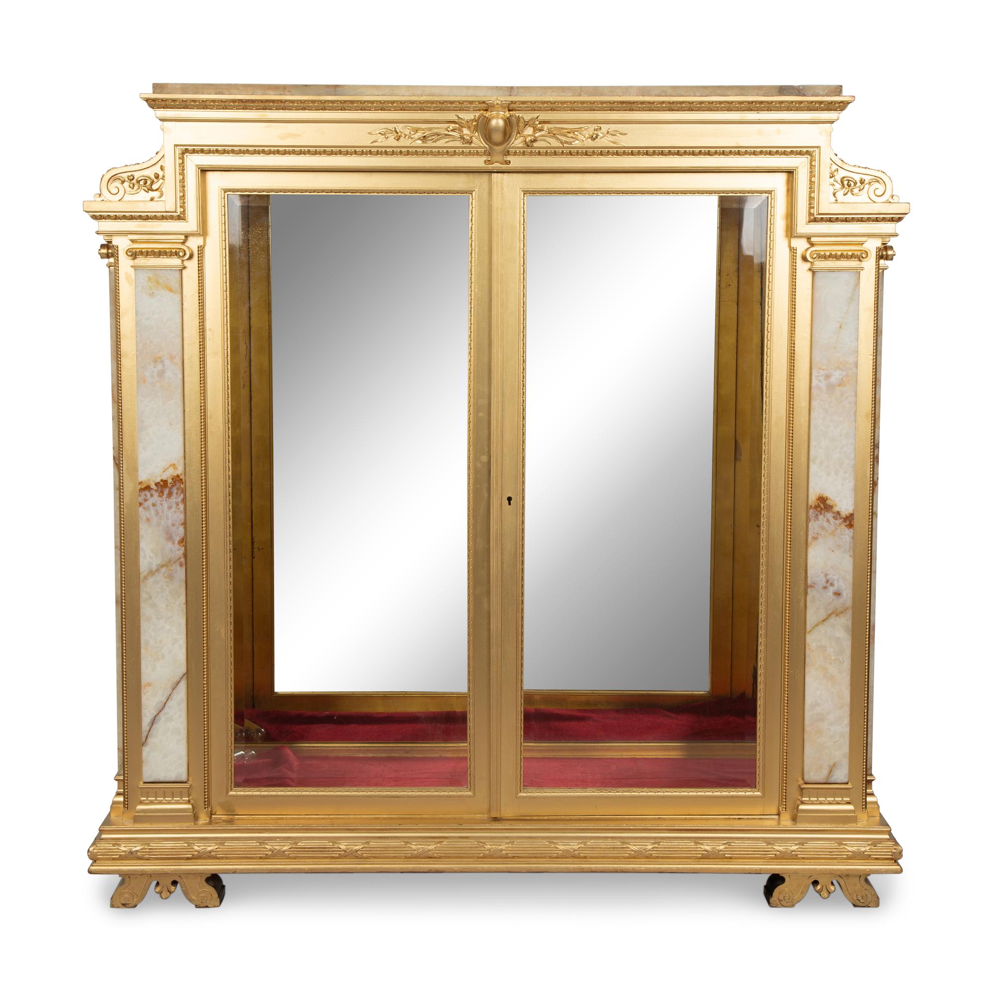 A Pottier and Stymus Giltwood and Onyx Cabinet — LATE 19TH CENTURY