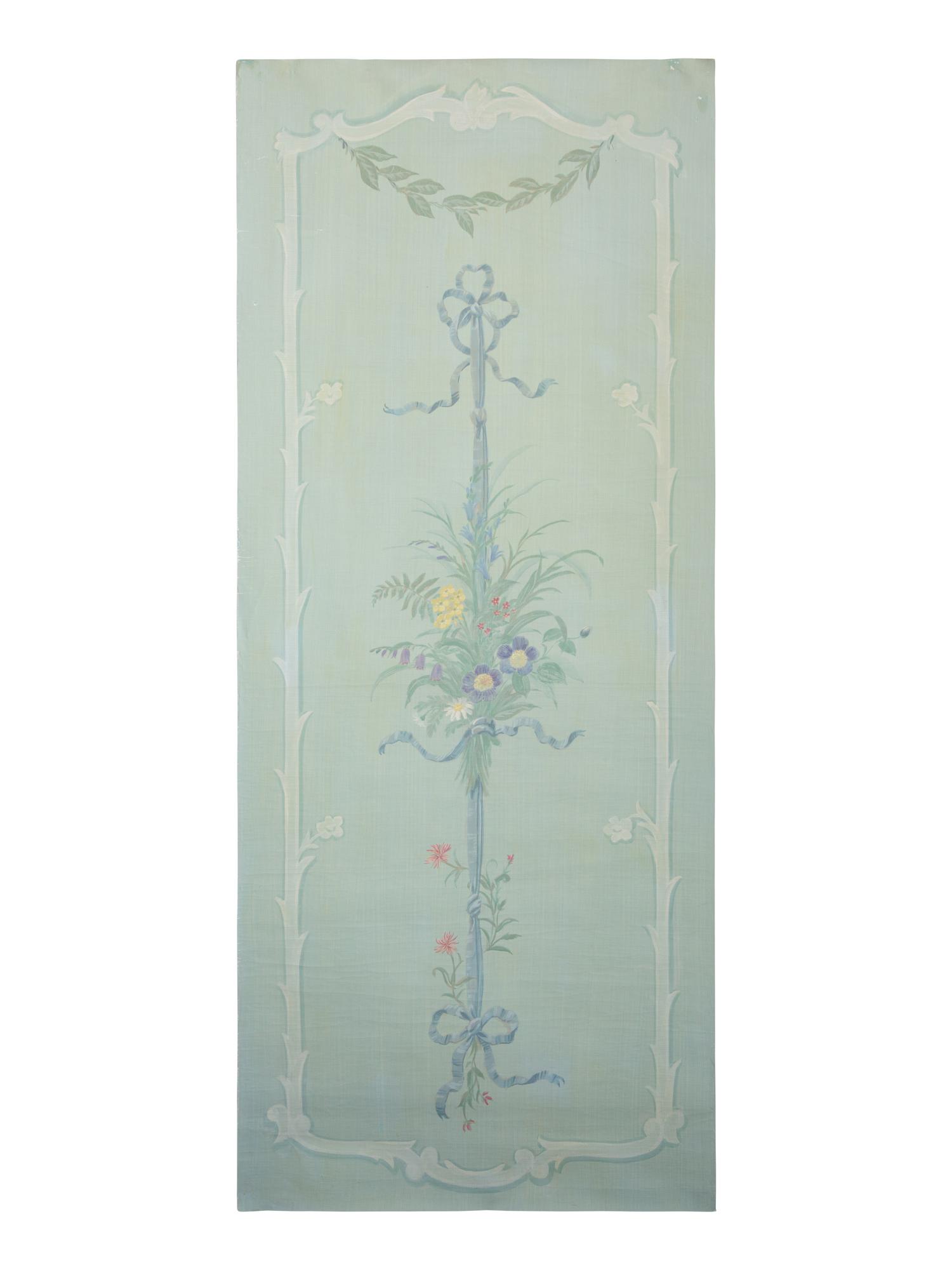 A Group of Eleven Hand Painted Wall Paper Panels Mounted on Canvas by Robert Jackson, muralist for Mario Buatta. — 20th Century