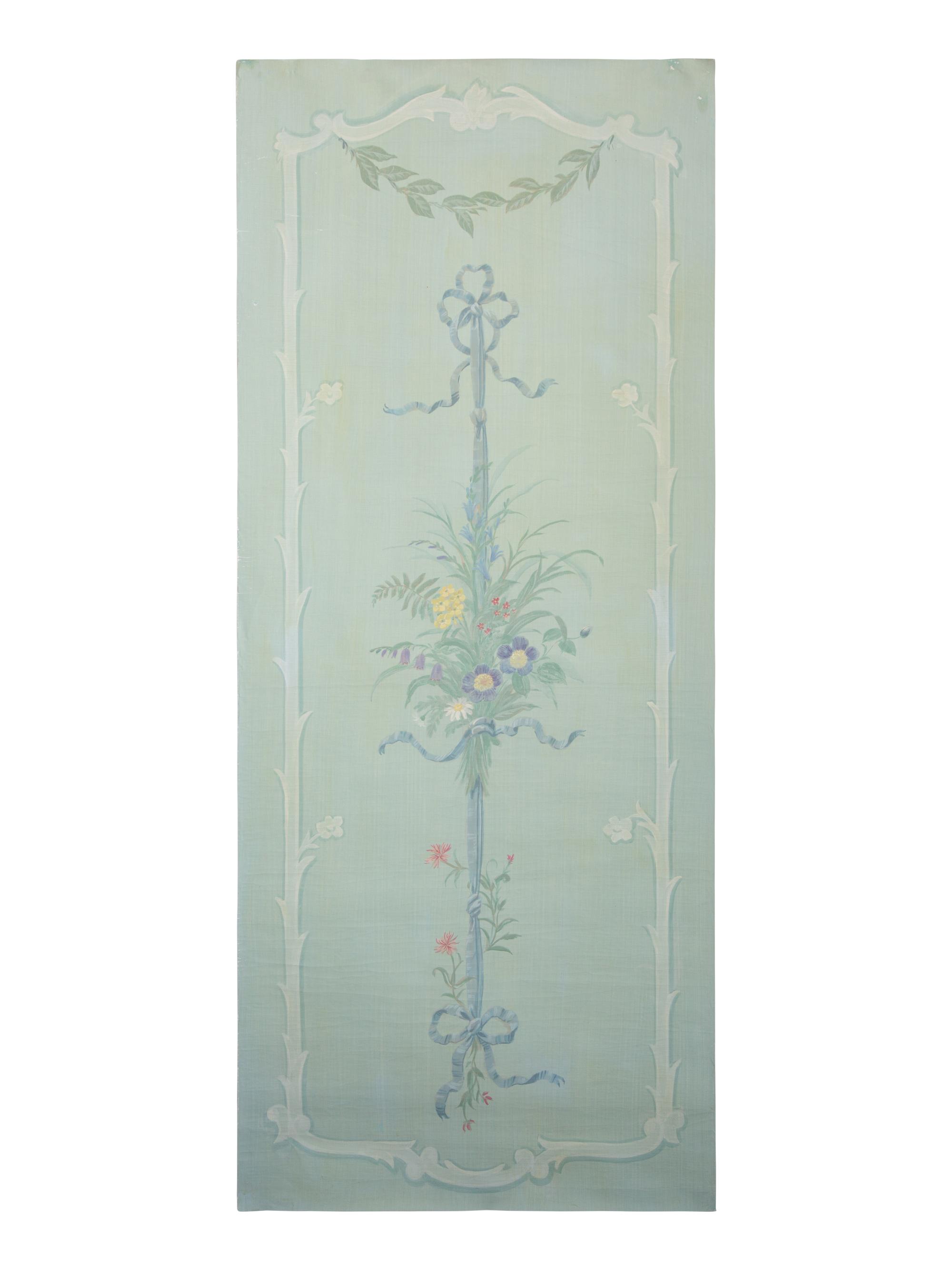 A Group of Eleven Hand Painted Wall Paper Panels Mounted on Canvas by Robert Jackson, muralist for Mario Buatta. — 20th Century