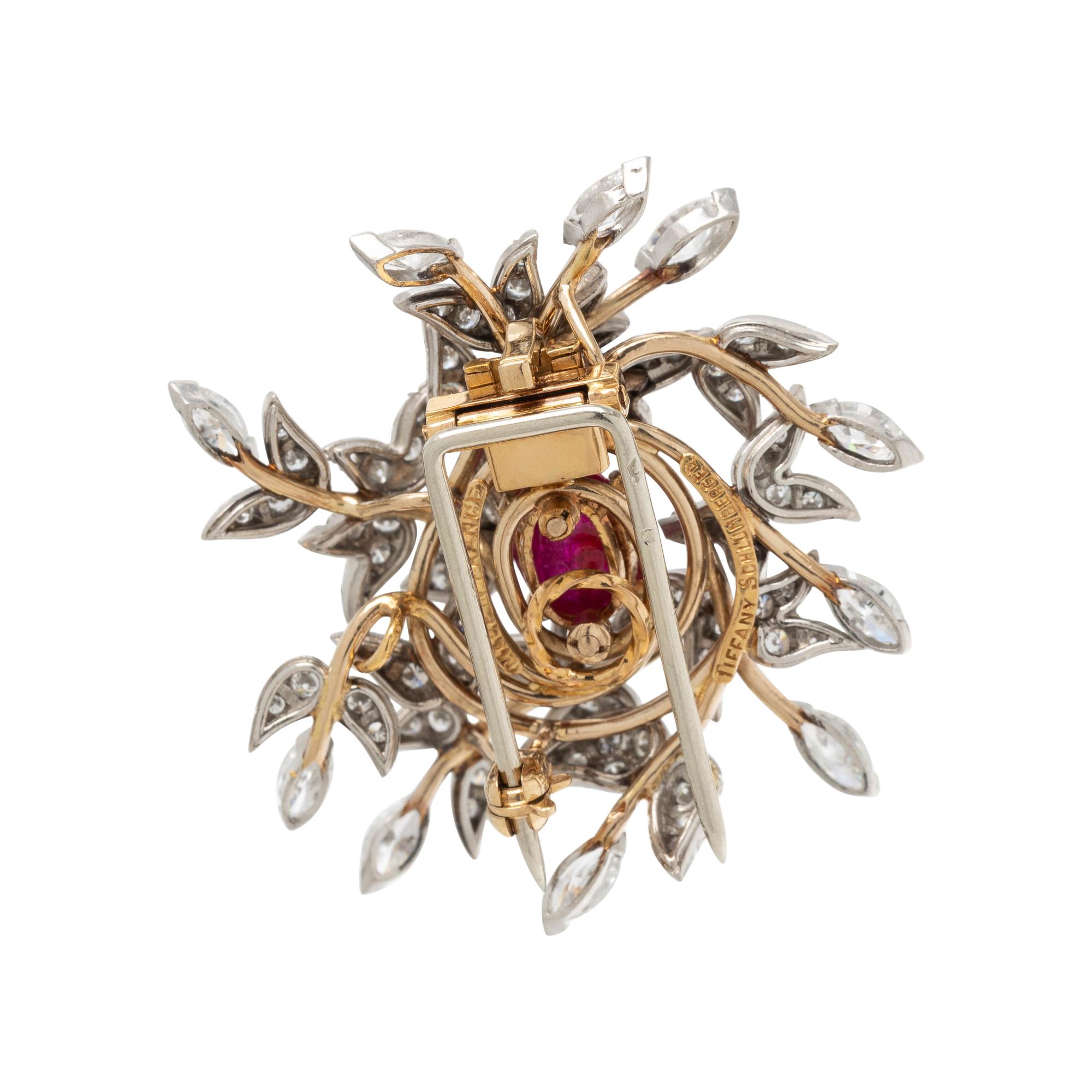 TIFFANY & CO., SCHLUMBERGER, RUBY AND DIAMOND BROOCH