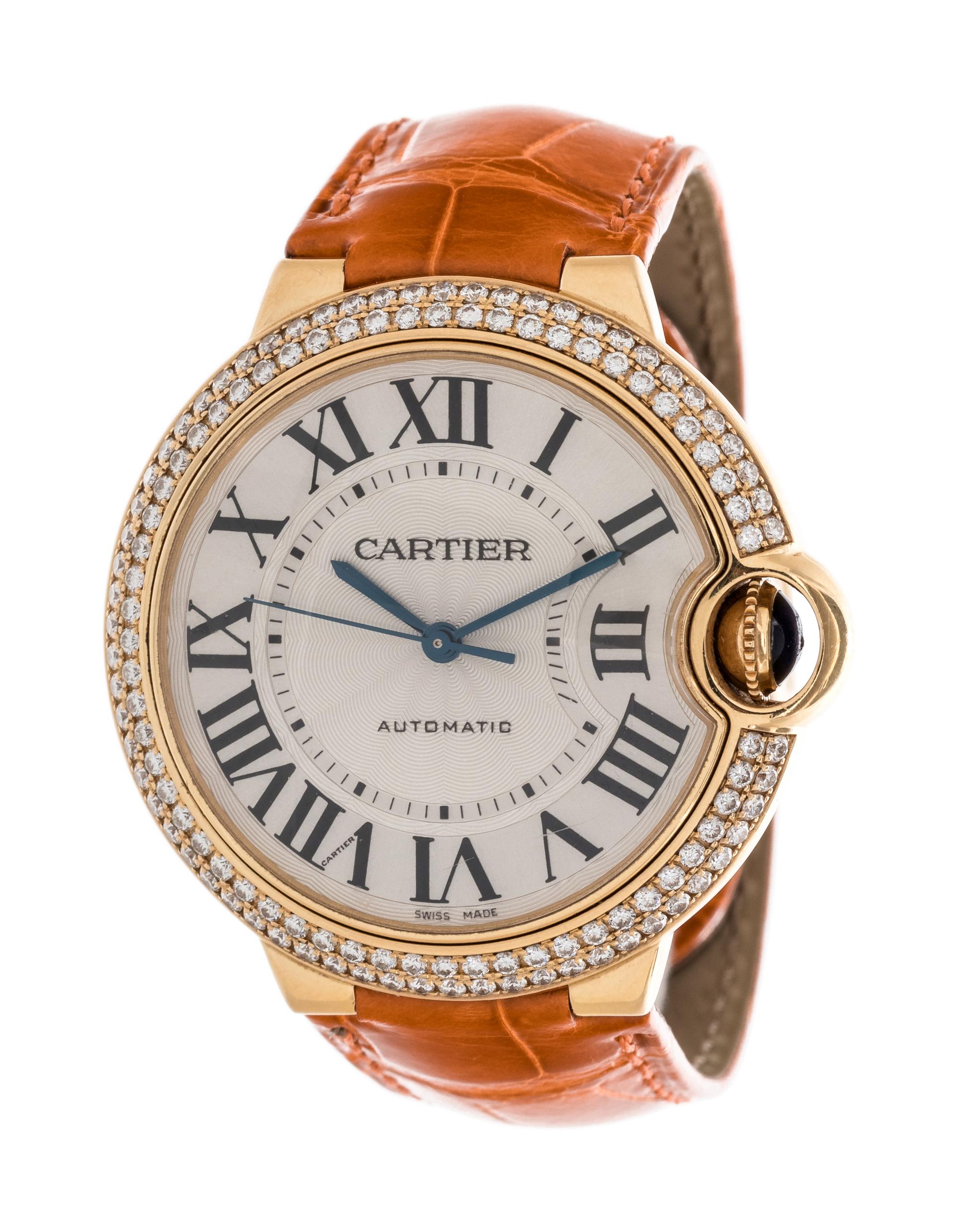CARTIER, 18K YELLOW GOLD AND DIAMOND 'BALLON BLEU' WRISTWATCH