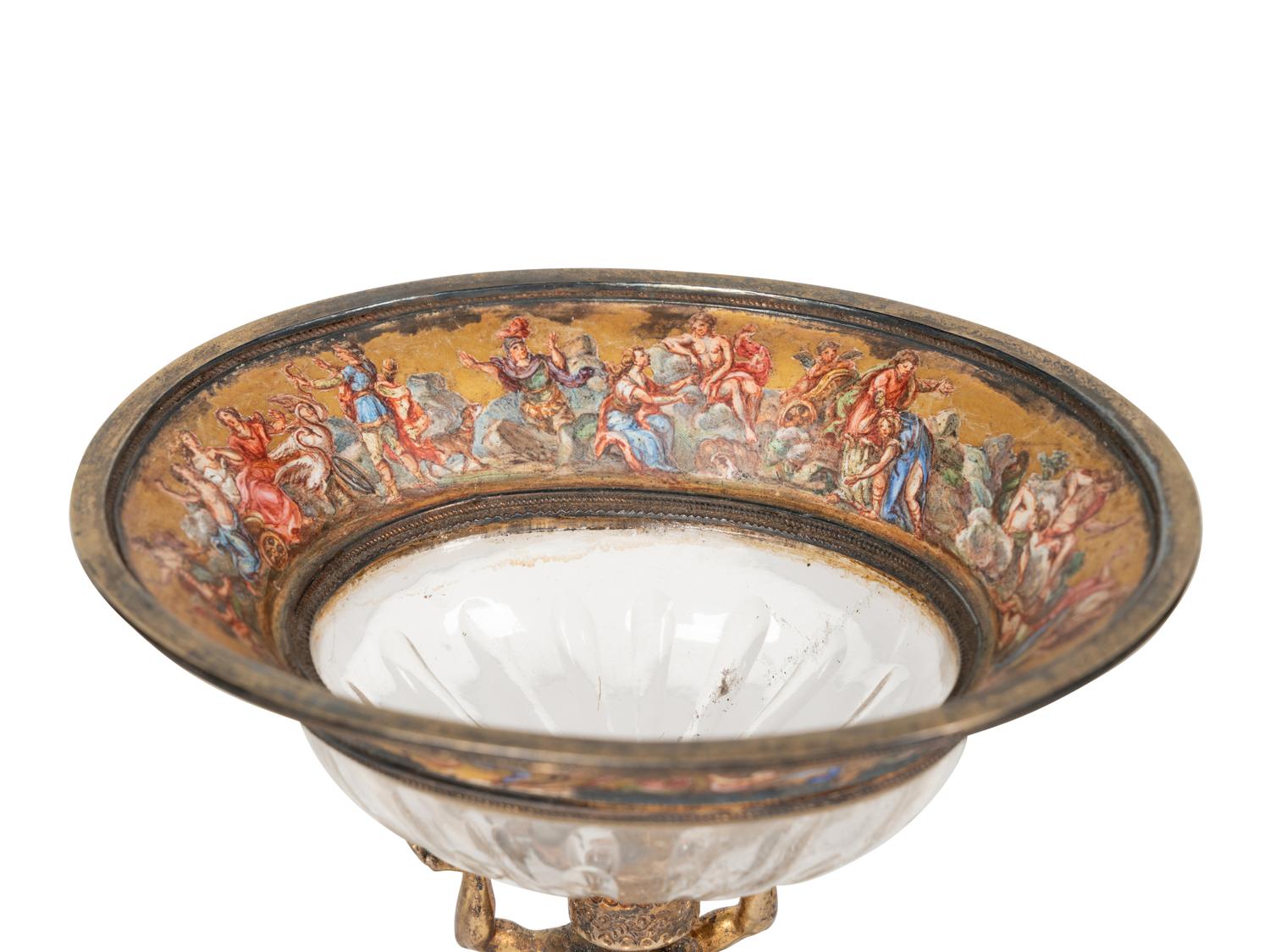A Viennese Silver-Gilt, Enamel and Rock Crystal Coupe with Two Similar Spoons