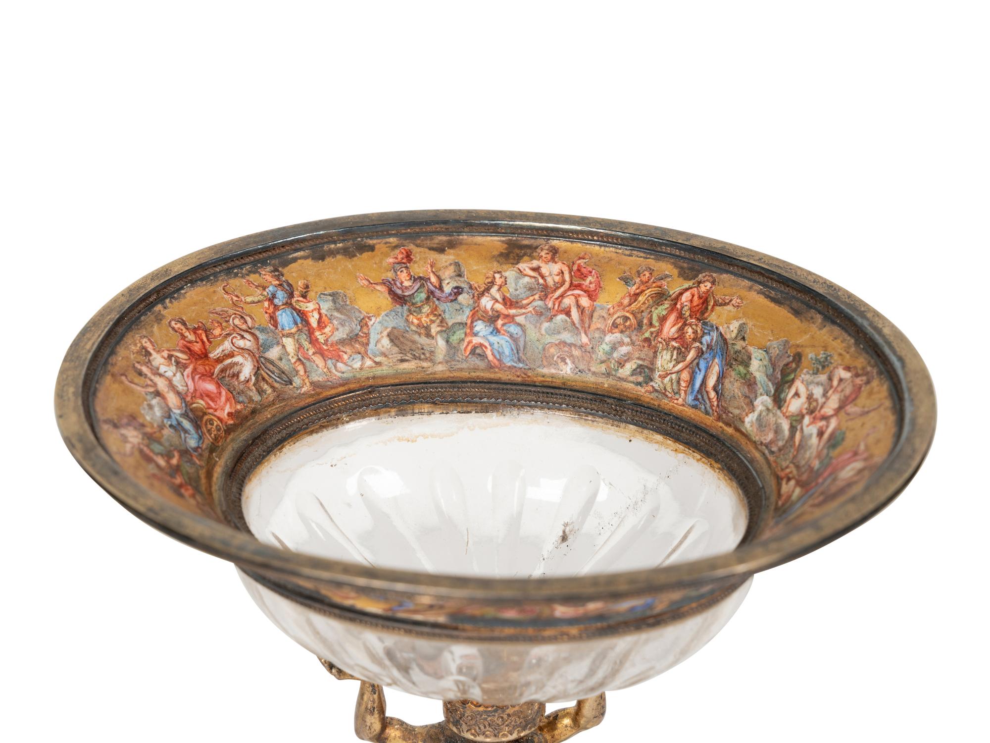 A Viennese Silver-Gilt, Enamel and Rock Crystal Coupe with Two Similar Spoons