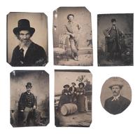 [EARLY PHOTOGRAPHY]. 26 assorted tintypes featuring subjects wearing hats.