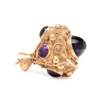 YELLOW GOLD AND AMETHYST CHARM