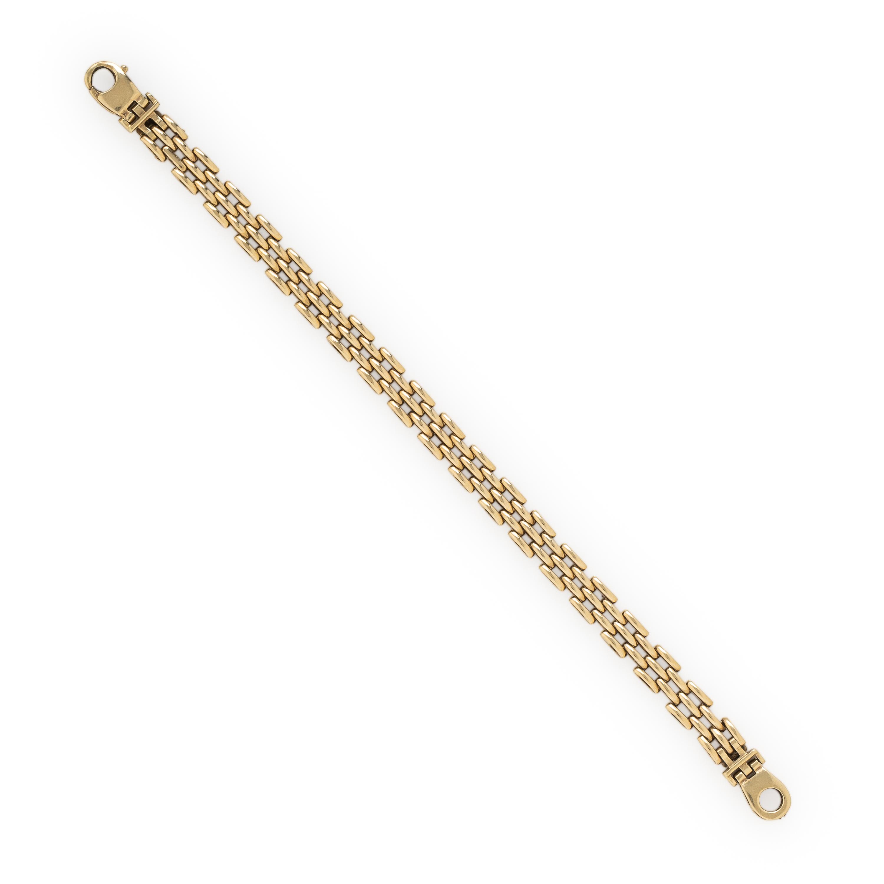 Yellow Gold Brick Link Bracelet