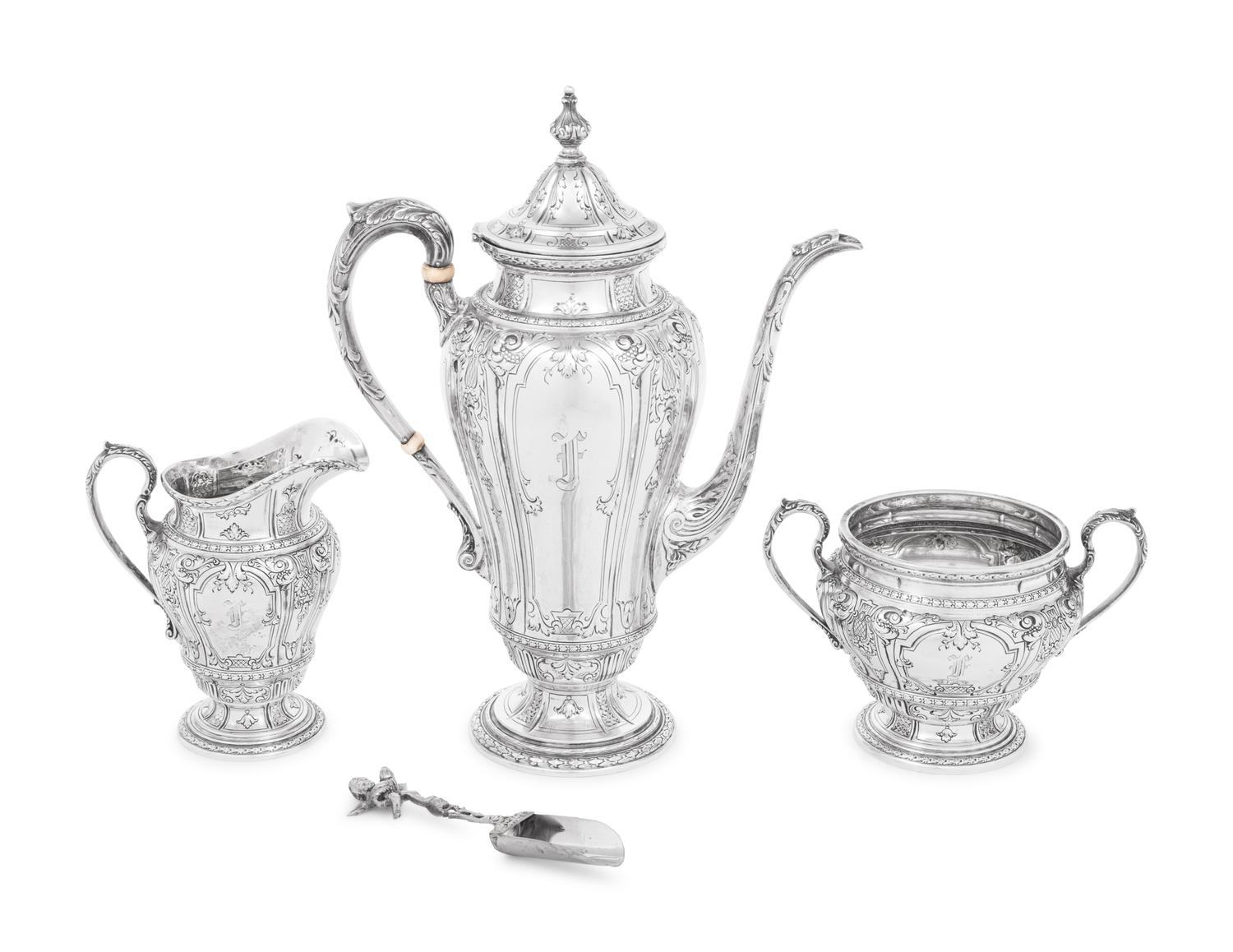 An American Silver Three-Piece Coffee Service
