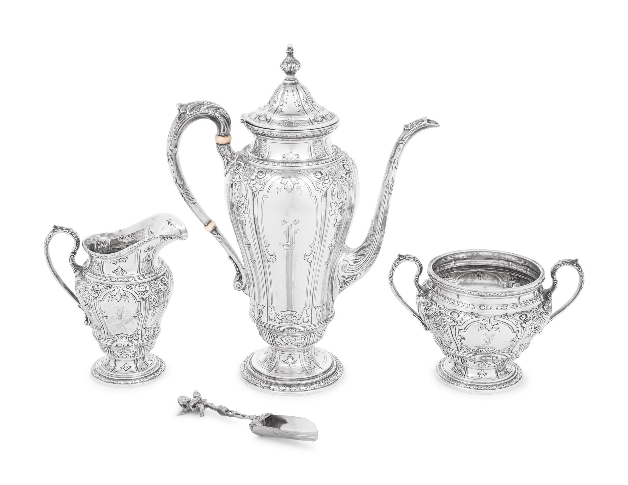 An American Silver Three-Piece Coffee Service