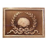 A Shell and Wreath Decorated Glazed Tile 12" W x 1" D x 9" H — United States, Early 20th Century
