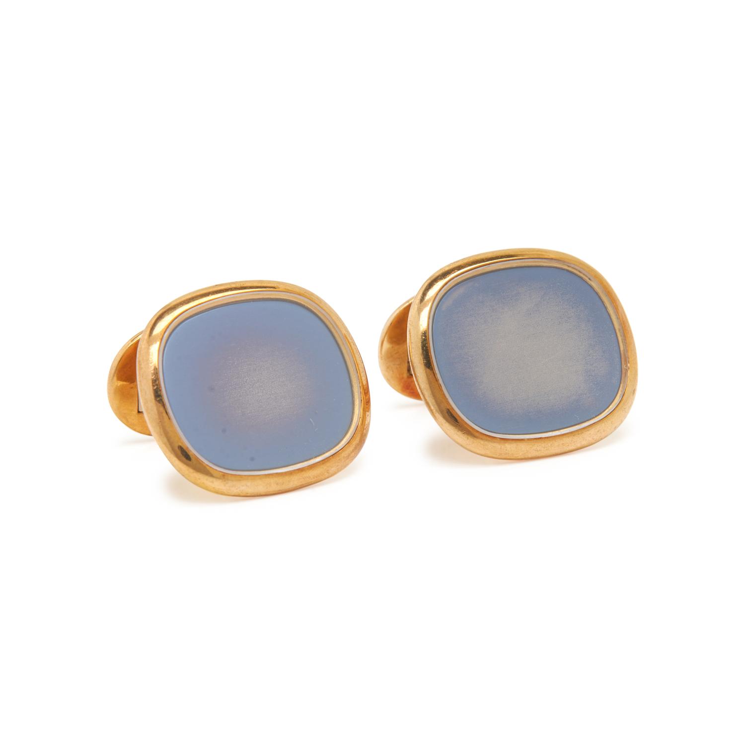 PATEK PHILIPPE, 'ELLIPSE' YELLOW GOLD CUFFLINKS